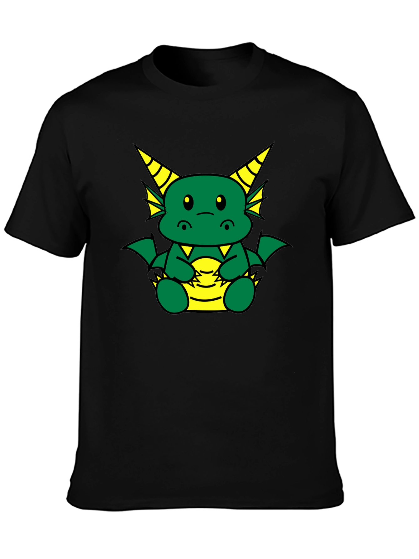 Cute Dragon Graphic T-Shirt - Black