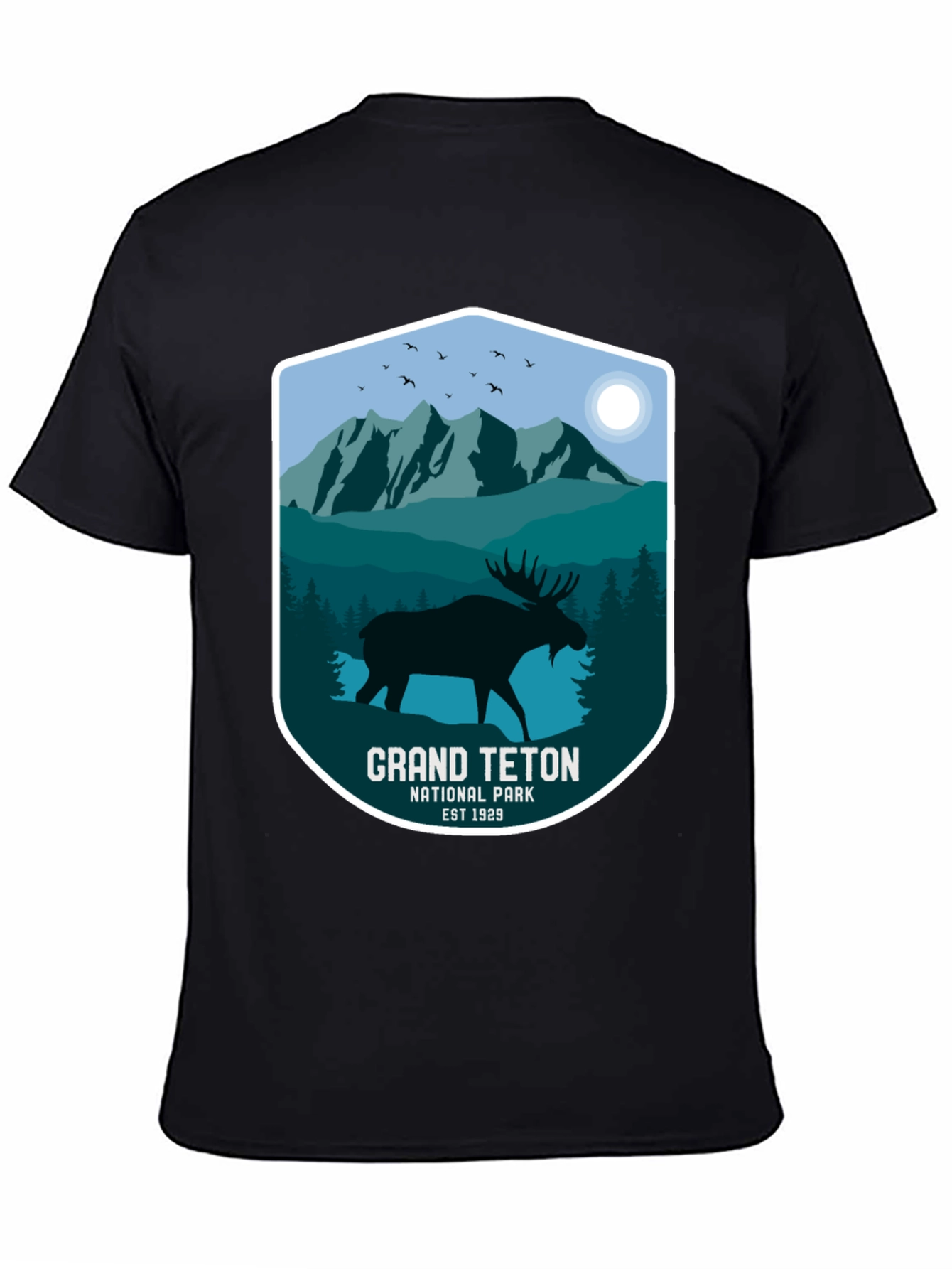 Grand Teton Moose Black T-Shirt