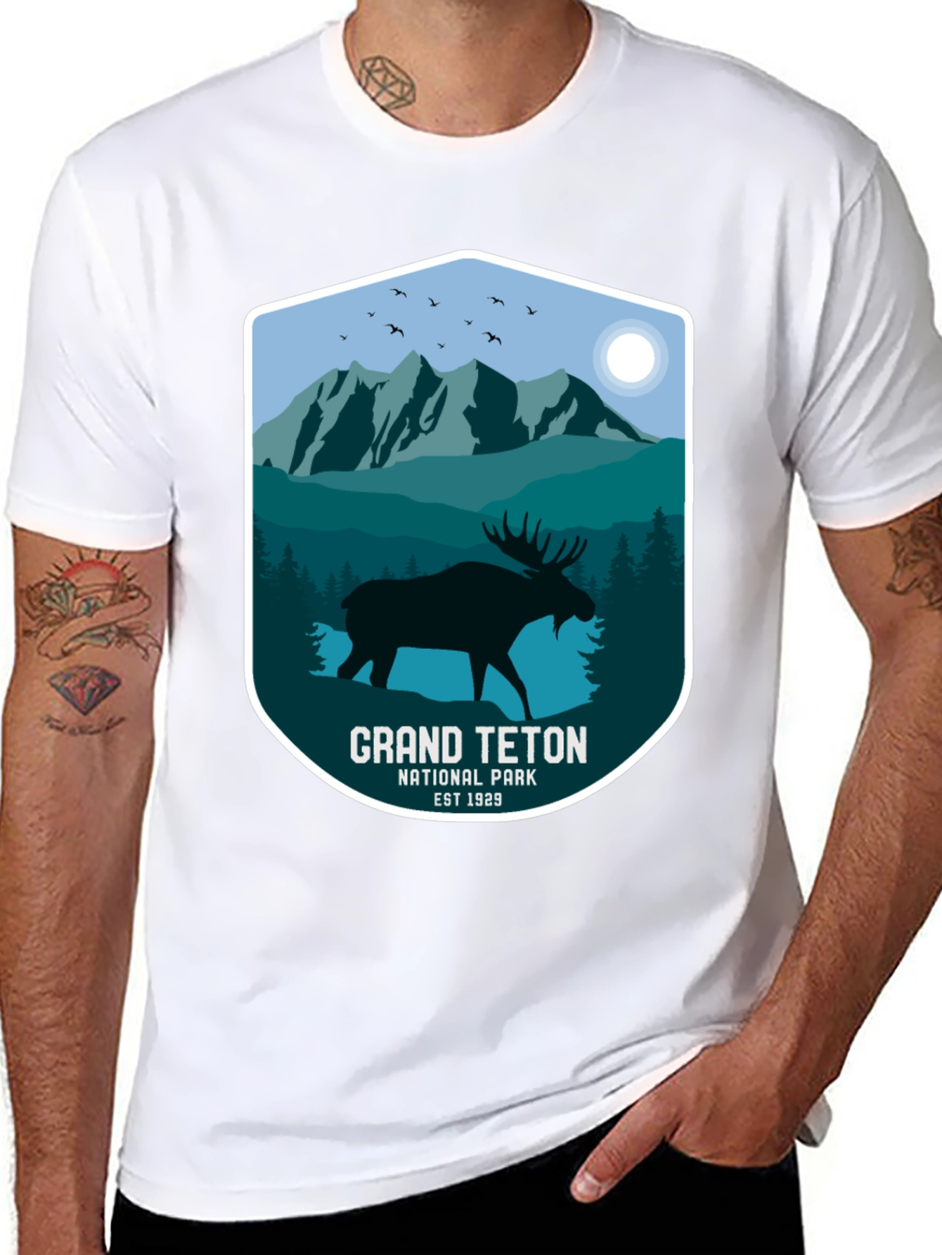 Grand Teton Moose Black T-Shirt