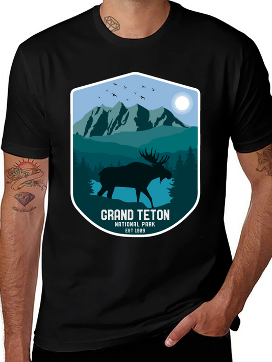 Grand Teton Moose Black T-Shirt