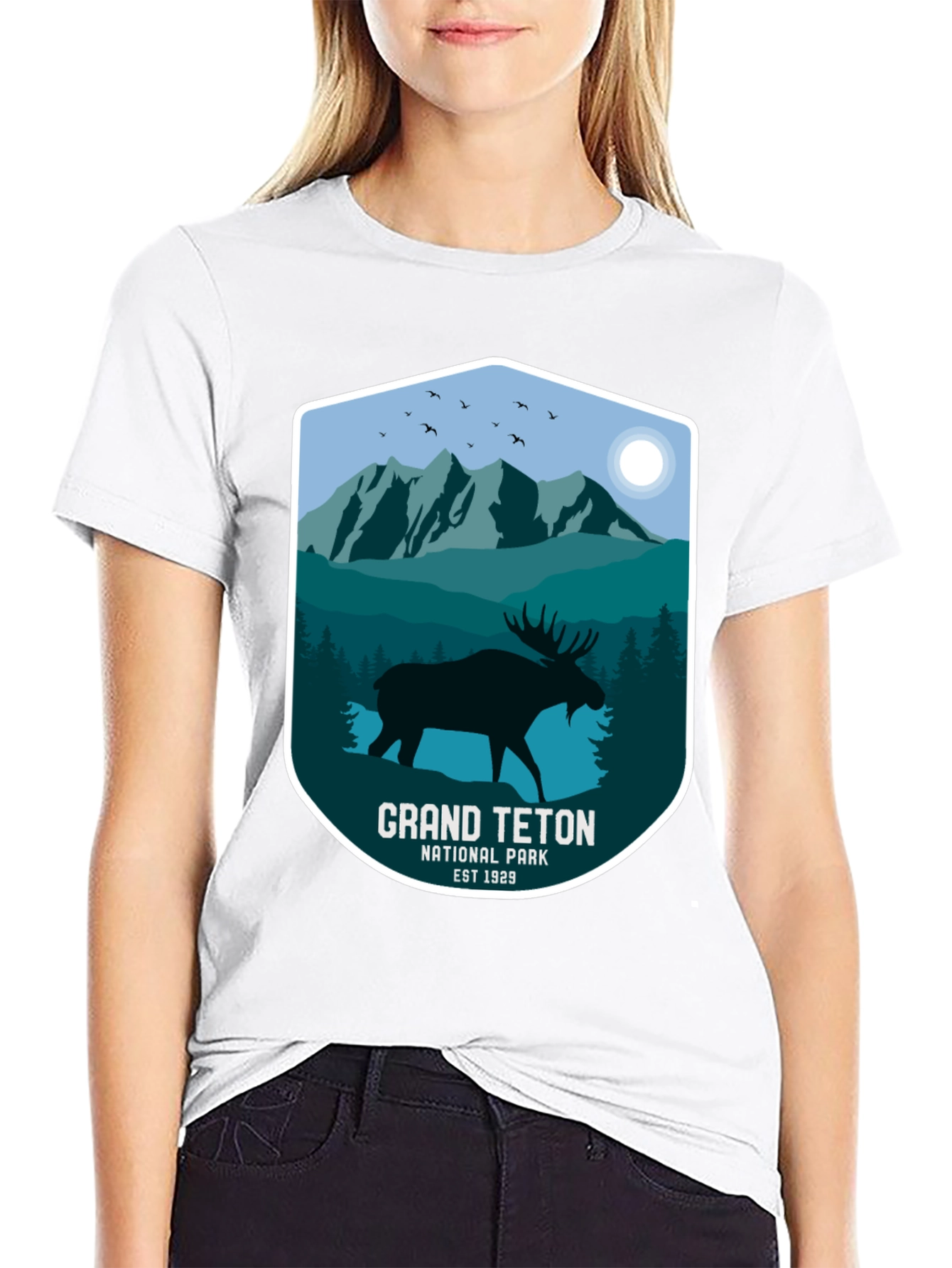 Grand Teton Moose Black T-Shirt