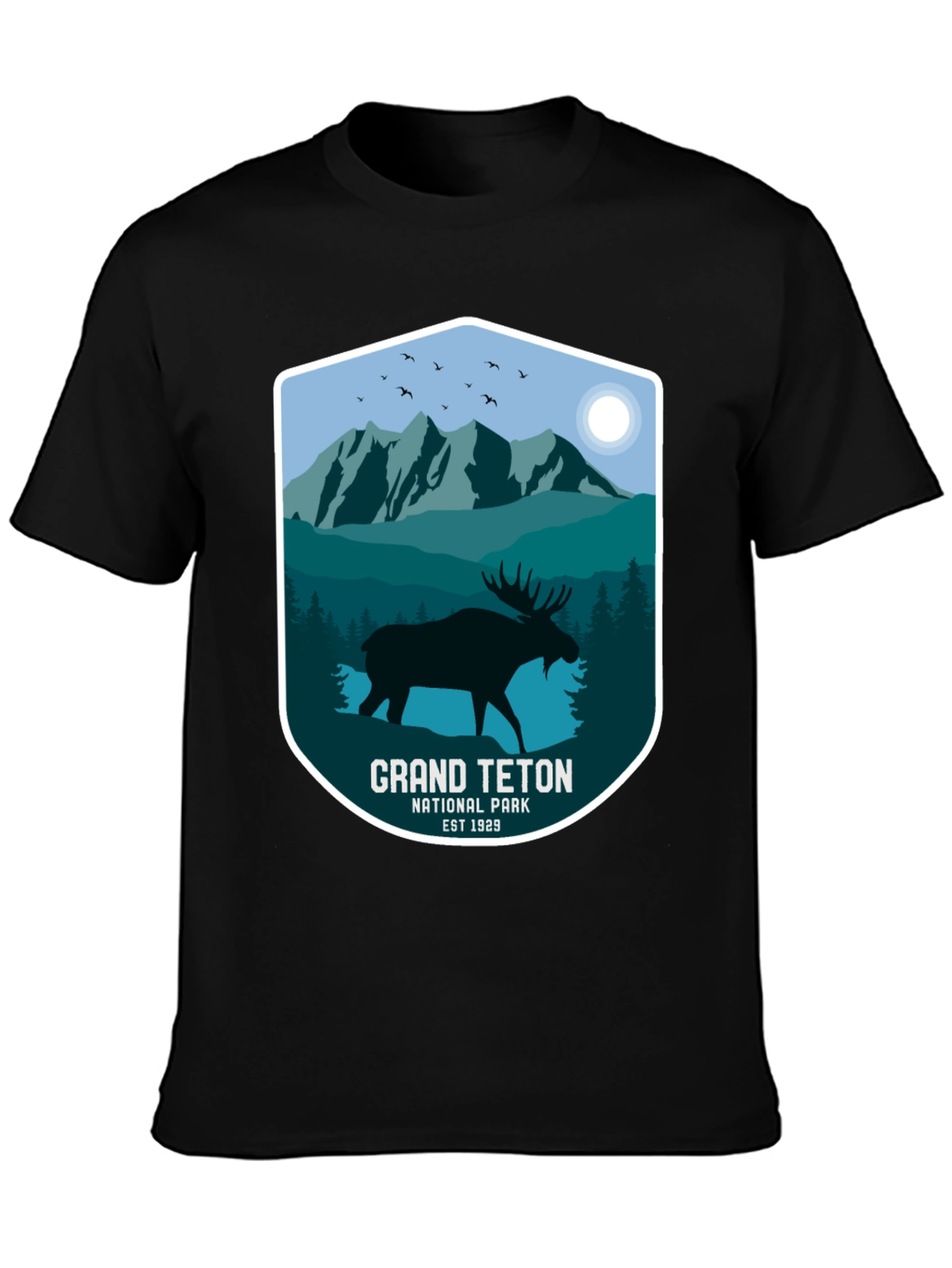 Grand Teton Moose Black T-Shirt