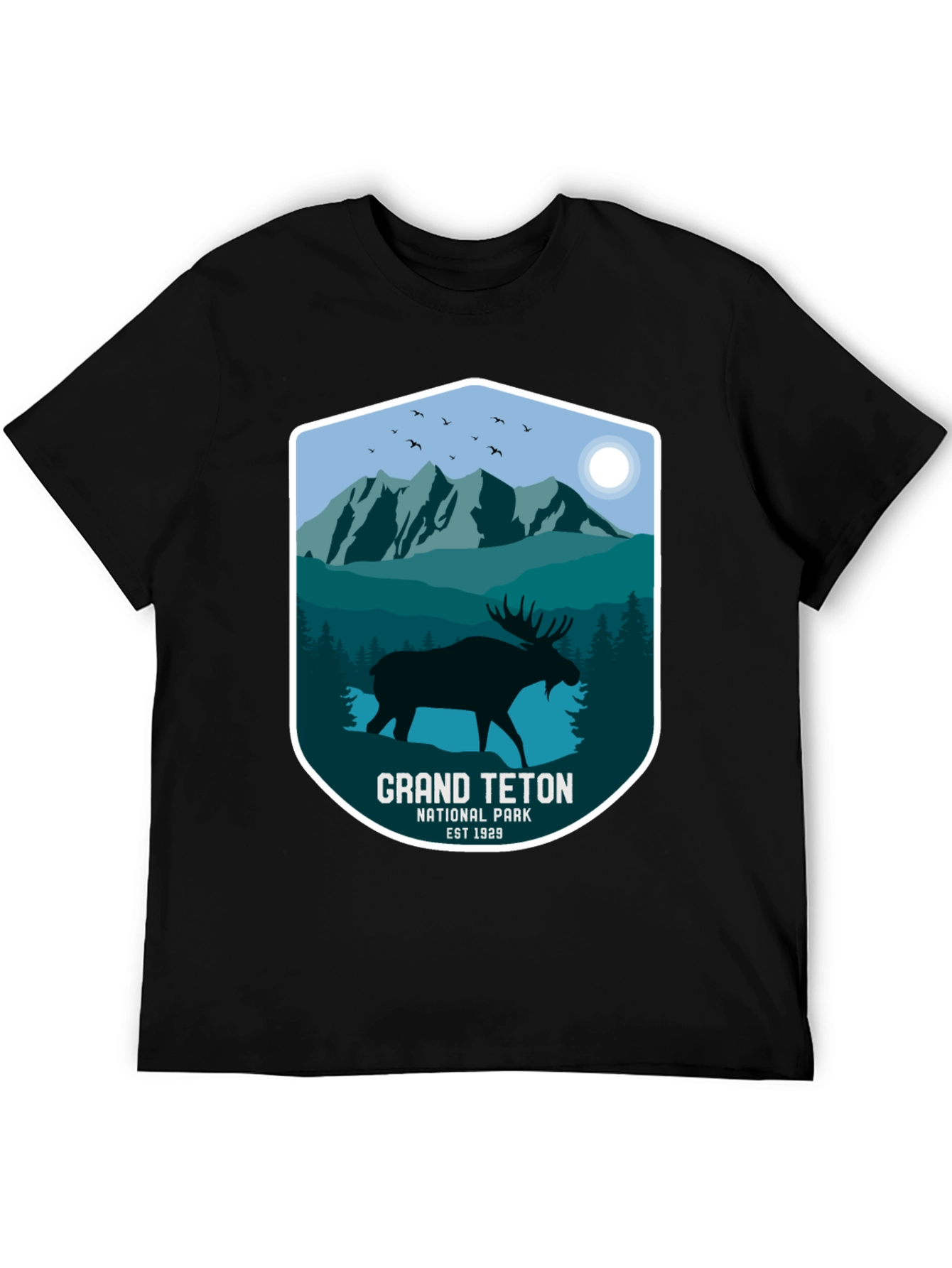Grand Teton Moose Black T-Shirt