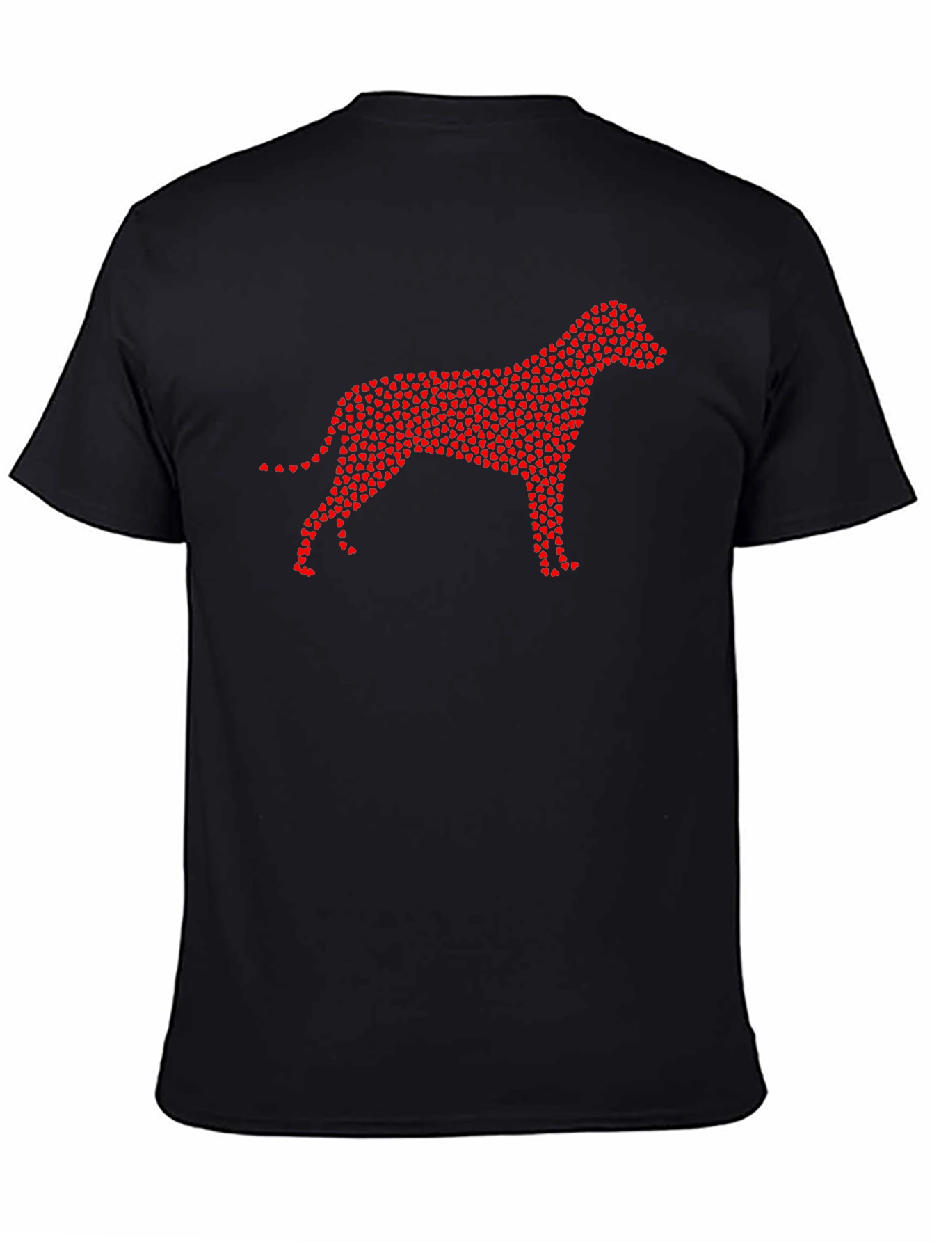 Heart Dog Graphic Tee - Black Crew Neck