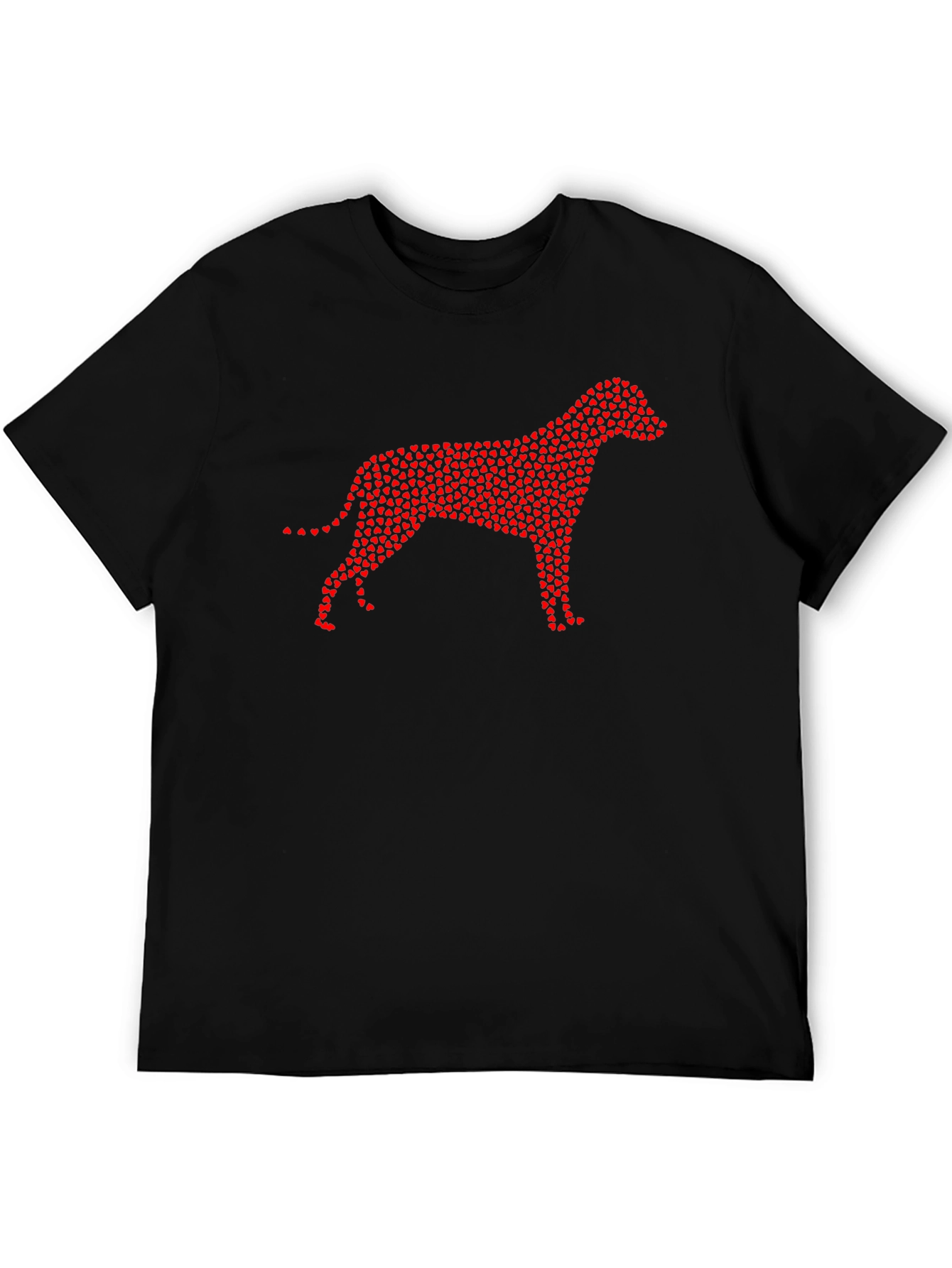 Heart Dog Graphic Tee - Black Crew Neck