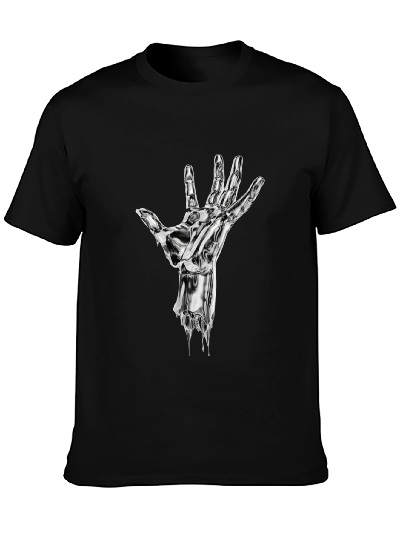 Chrome Hand Graphic Print Black T-Shirt