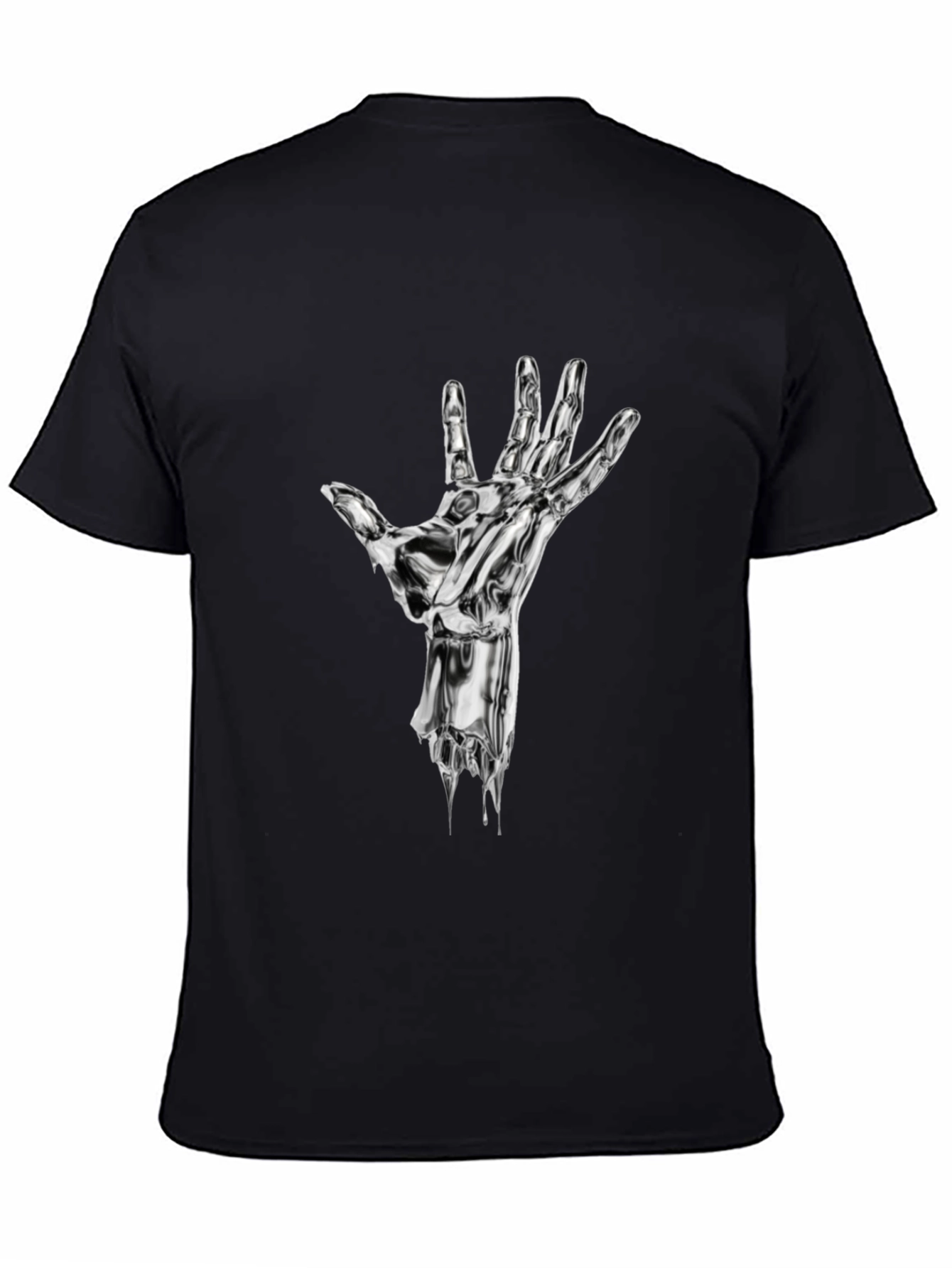 Chrome Hand Graphic Print Black T-Shirt
