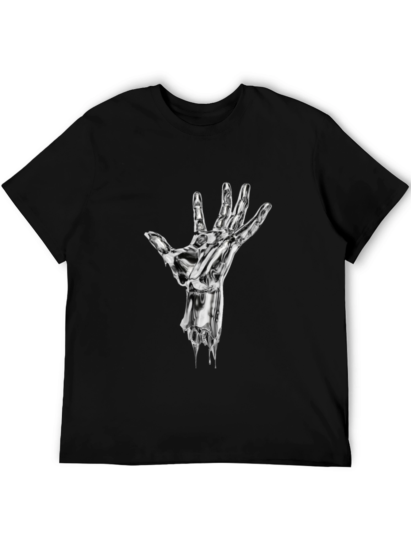 Chrome Hand Graphic Print Black T-Shirt