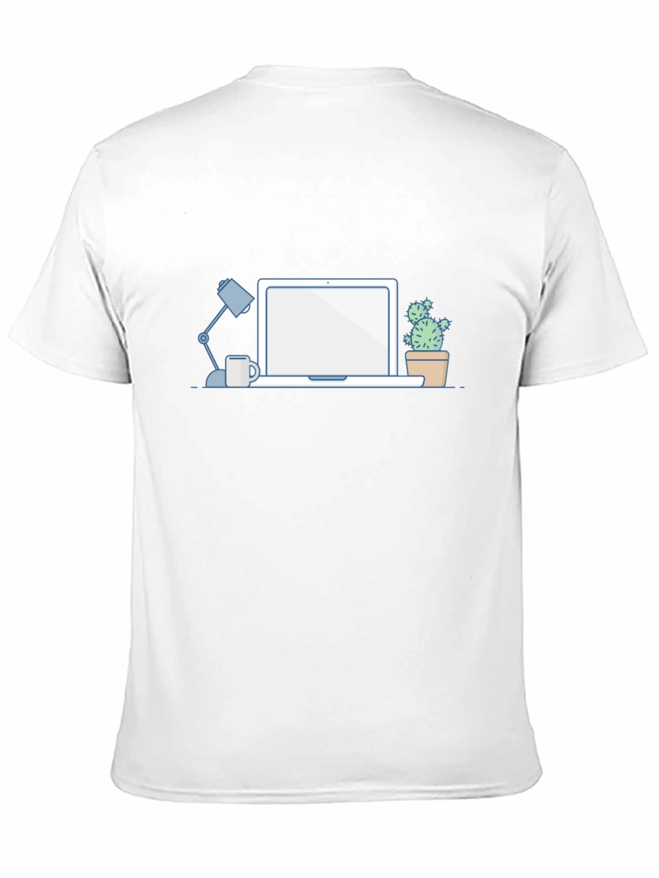 Desk Scene Graphic T-Shirt - Black Casual Tee