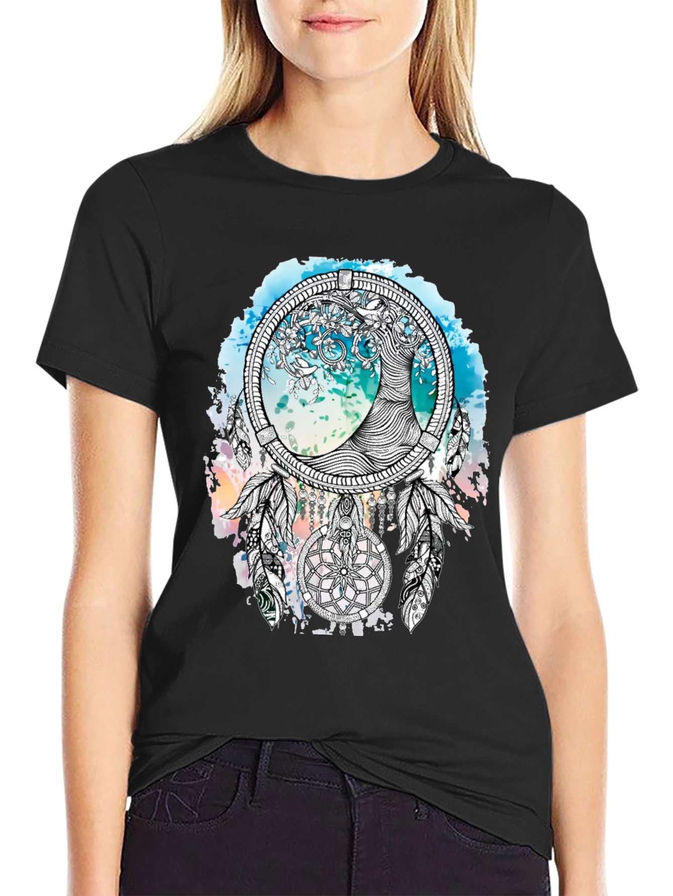Dreamcatcher Tree T-Shirt - Artistic Graphic Tee