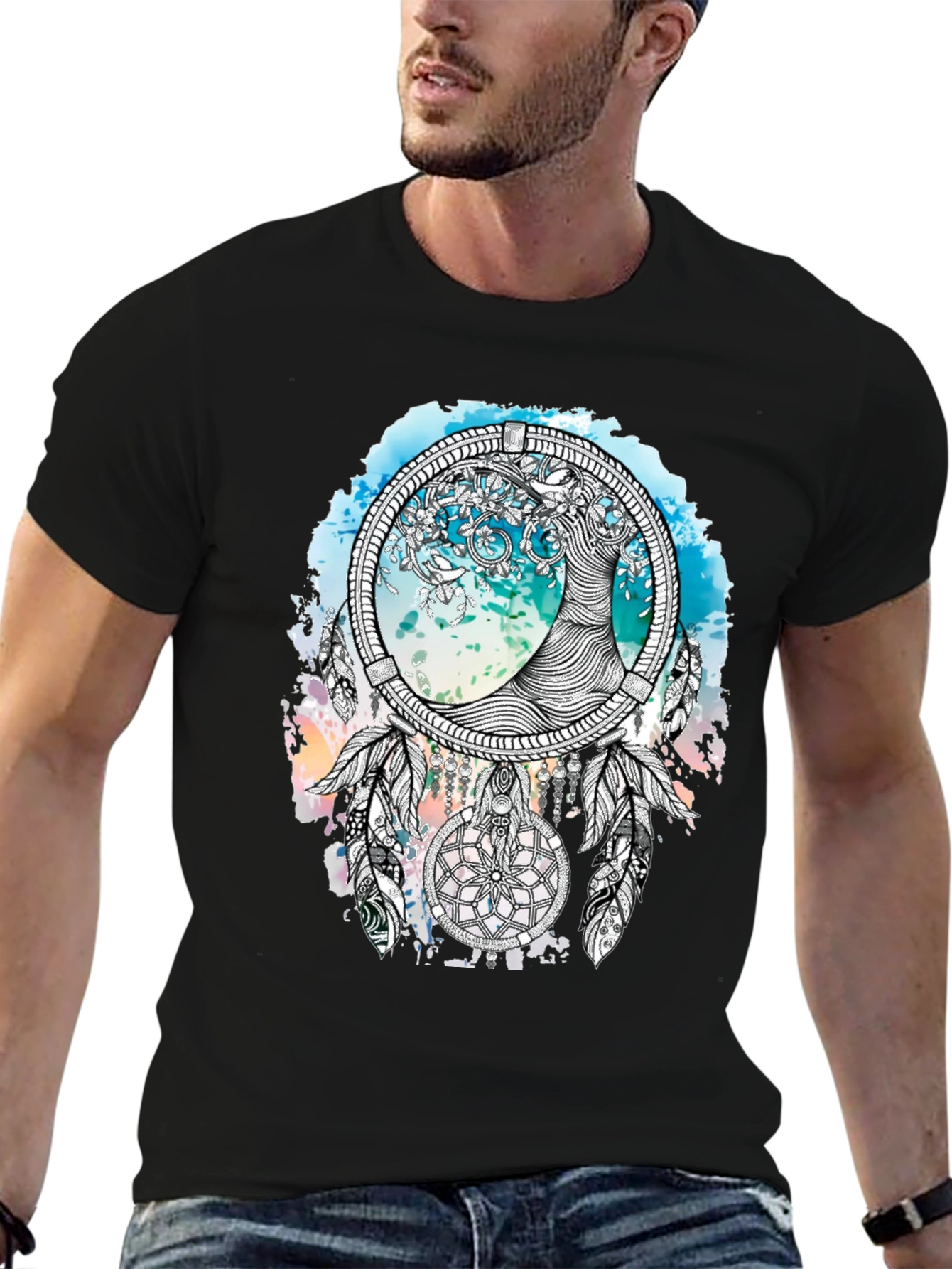 Dreamcatcher Tree T-Shirt - Artistic Graphic Tee