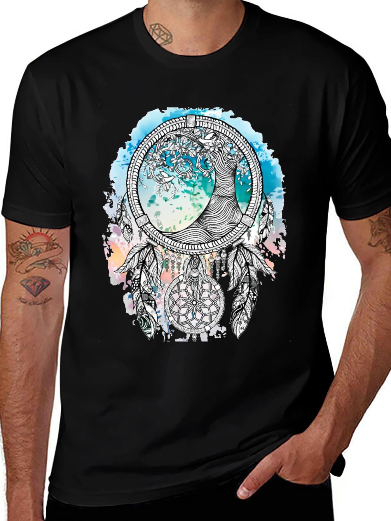 Dreamcatcher Tree T-Shirt - Artistic Graphic Tee