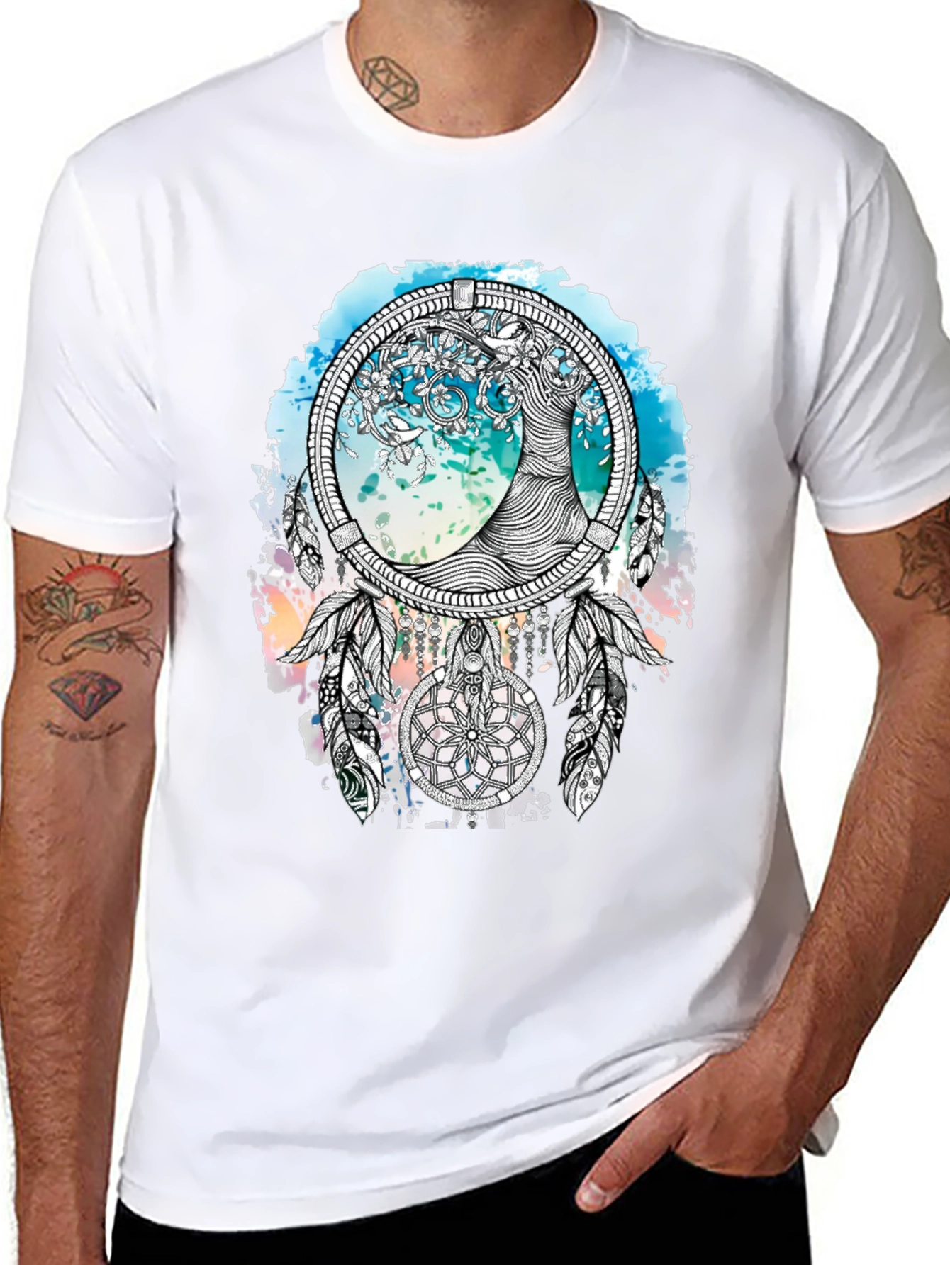 Dreamcatcher Tree T-Shirt - Artistic Graphic Tee