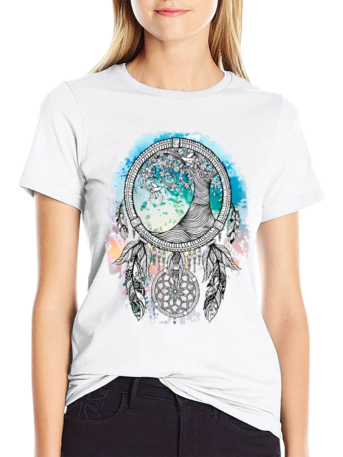 Dreamcatcher Tree T-Shirt - Artistic Graphic Tee