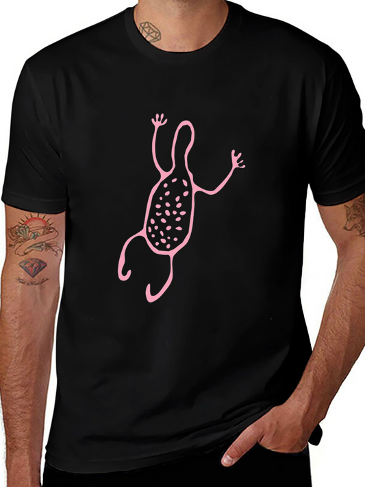 Abstract Creature Graphic T-Shirt - Black