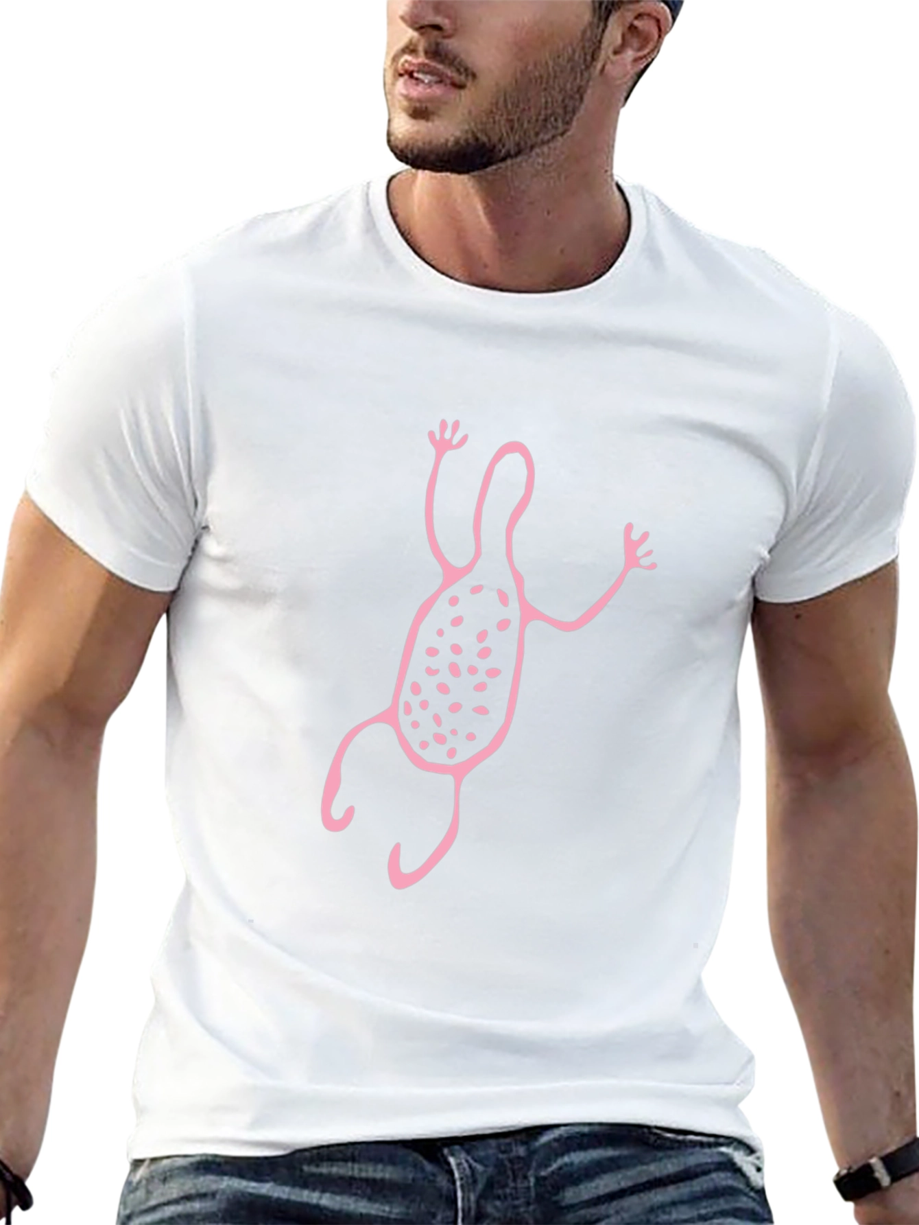 Abstract Creature Graphic T-Shirt - Black