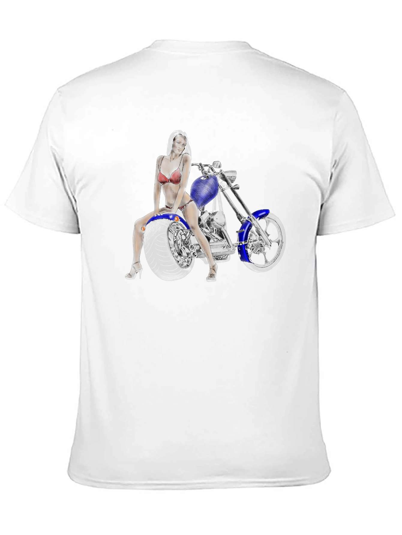 Biker Girl on Motorcycle Graphic T-Shirt