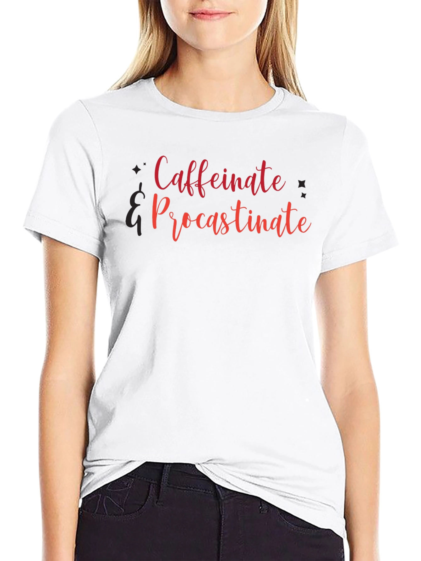 Caffeinate & Procrastinate Graphic Tee - Black