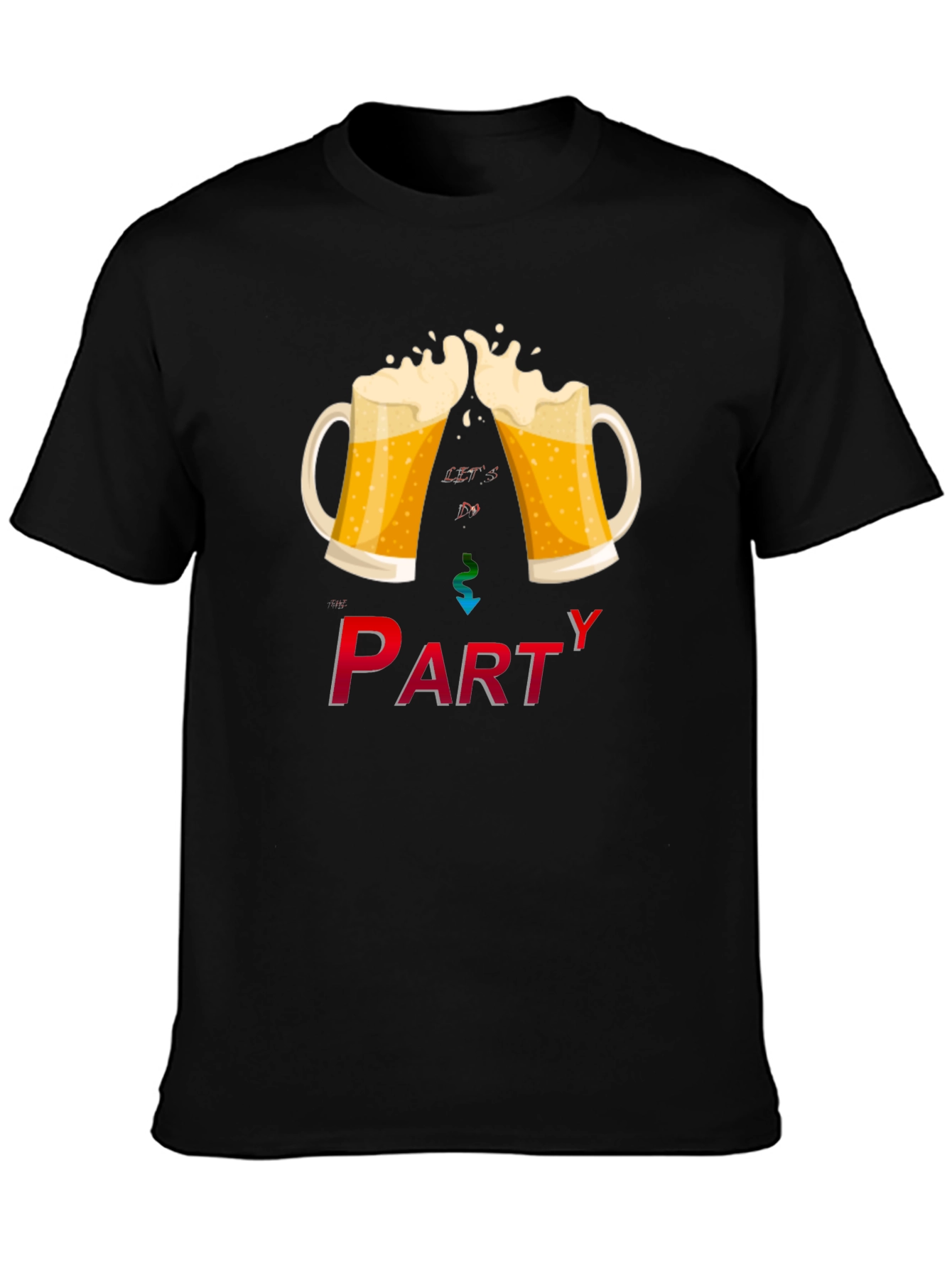 Lets Party Graphic T-Shirt - Black