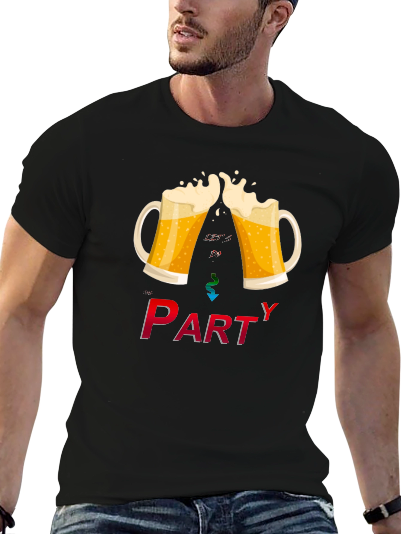 Lets Party Graphic T-Shirt - Black