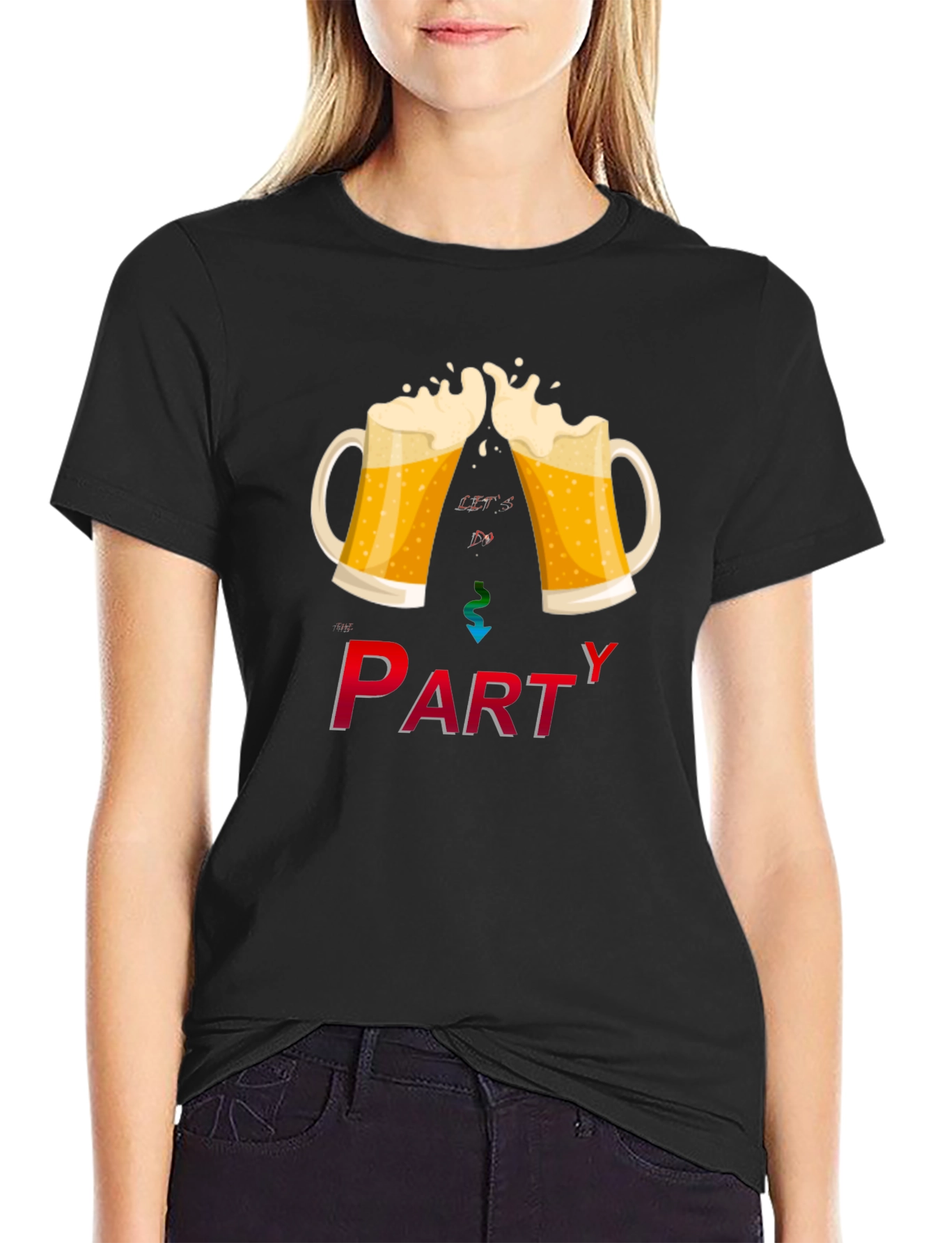 Lets Party Graphic T-Shirt - Black