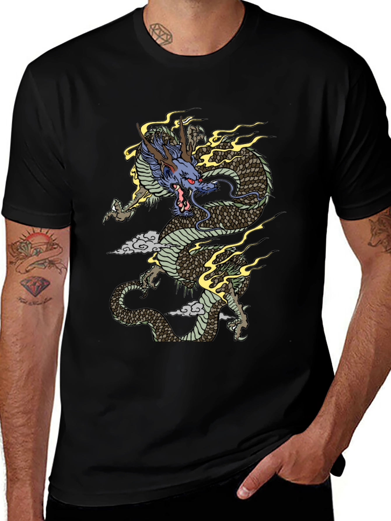 Dragon Graphic Tee - Mens Black T-Shirt