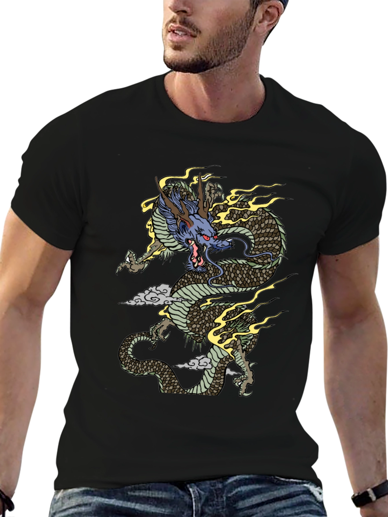 Dragon Graphic Tee - Mens Black T-Shirt