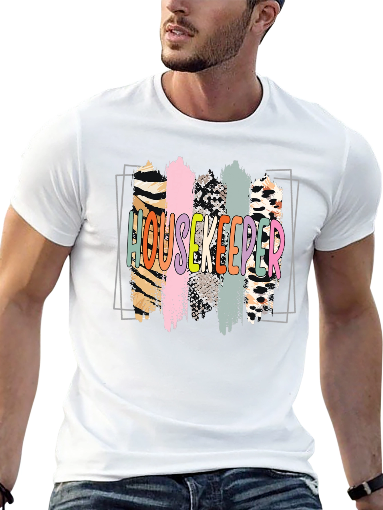 Housekeeper Graphic Print Crew Neck T-Shirt