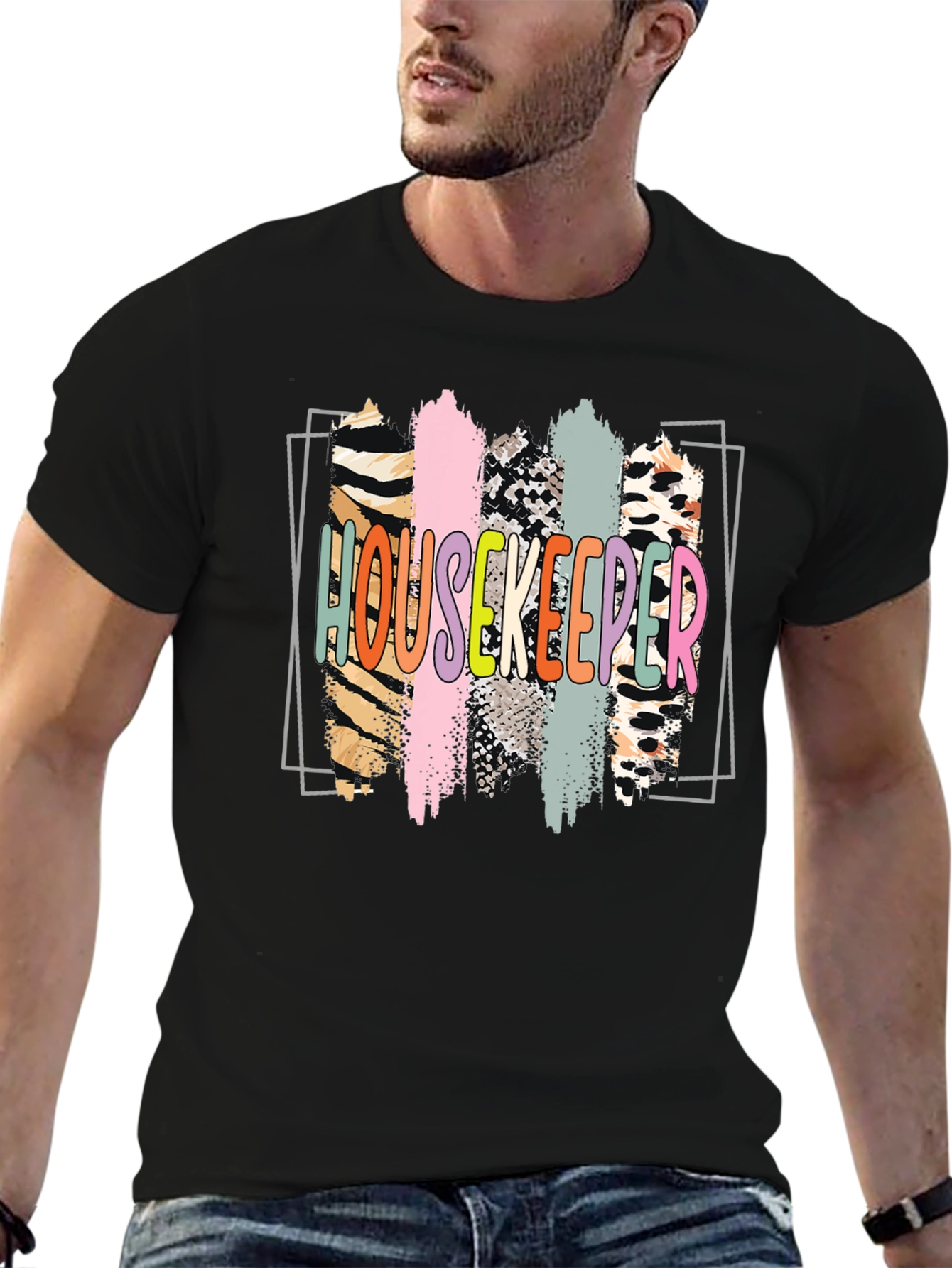 Housekeeper Graphic Print Crew Neck T-Shirt