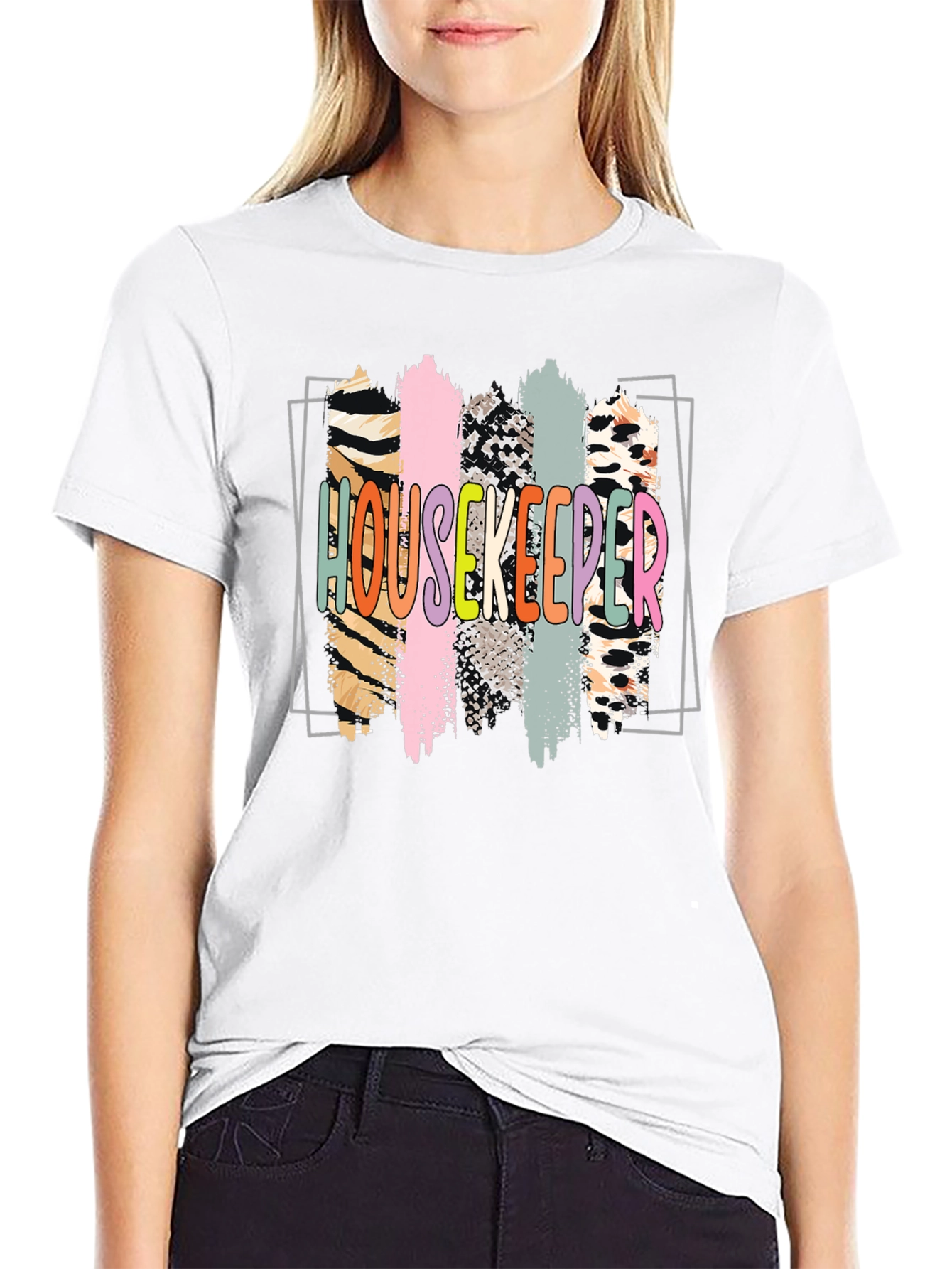 Housekeeper Graphic Print Crew Neck T-Shirt