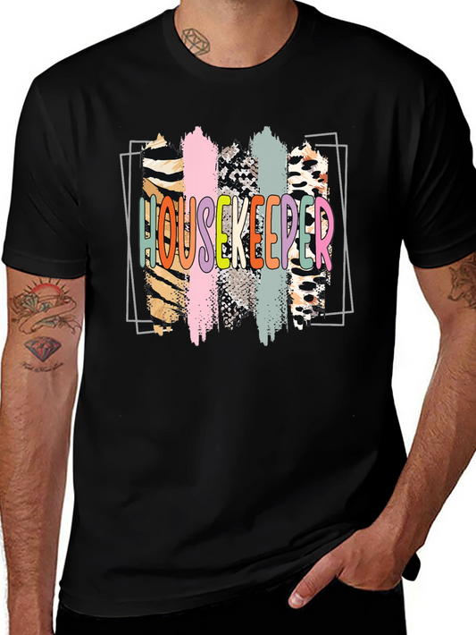 Housekeeper Graphic Print Crew Neck T-Shirt