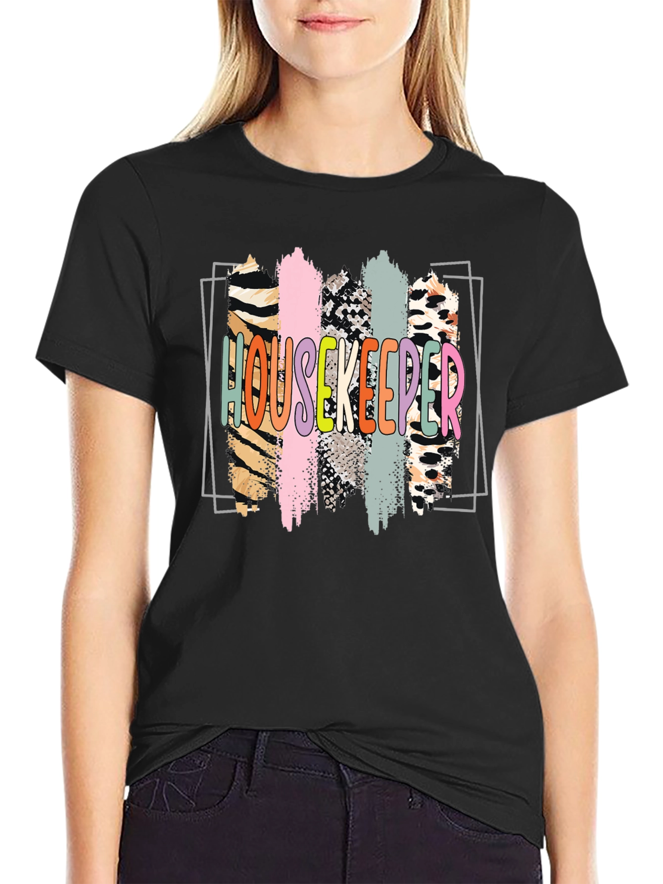 Housekeeper Graphic Print Crew Neck T-Shirt