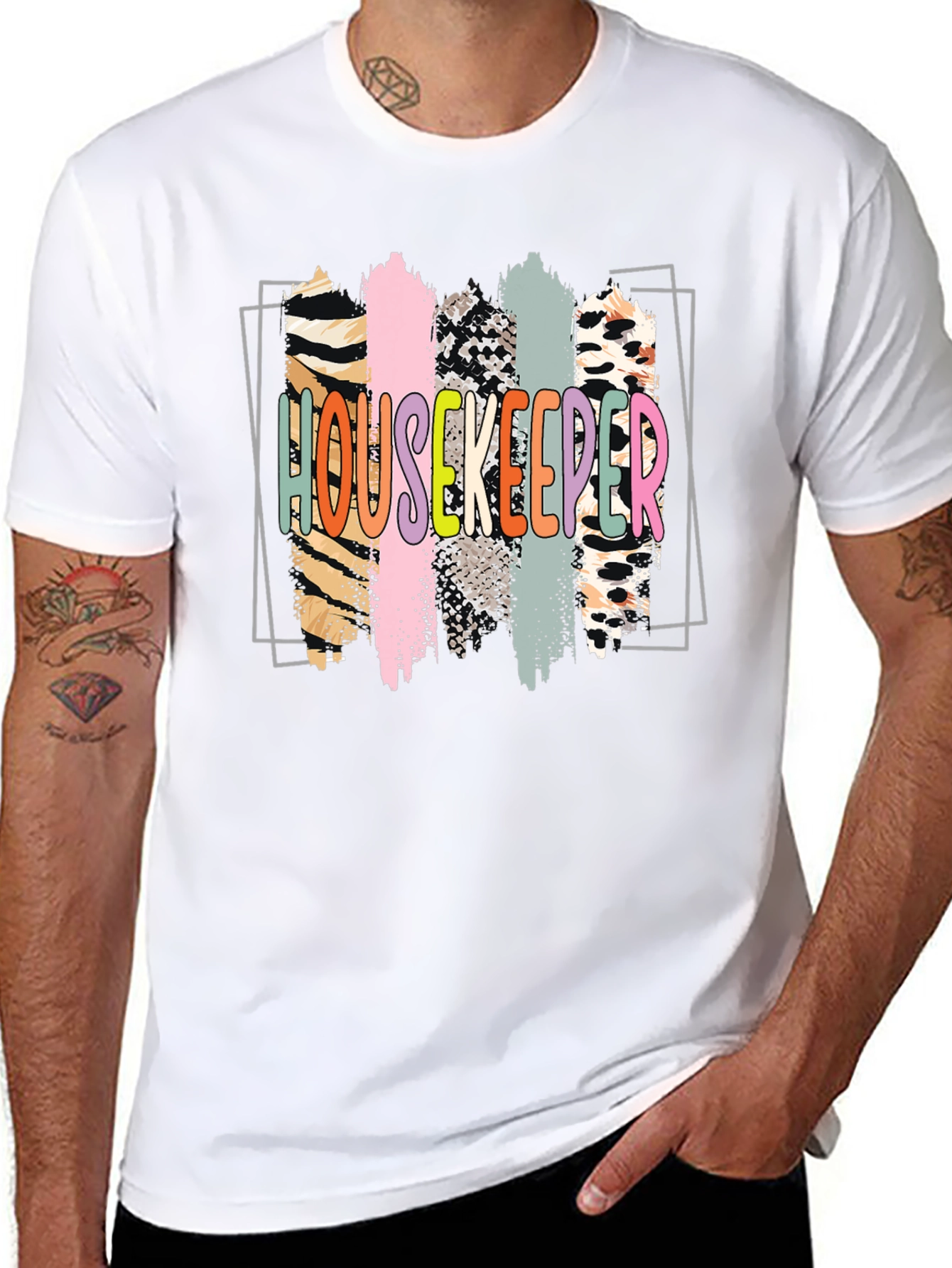 Housekeeper Graphic Print Crew Neck T-Shirt
