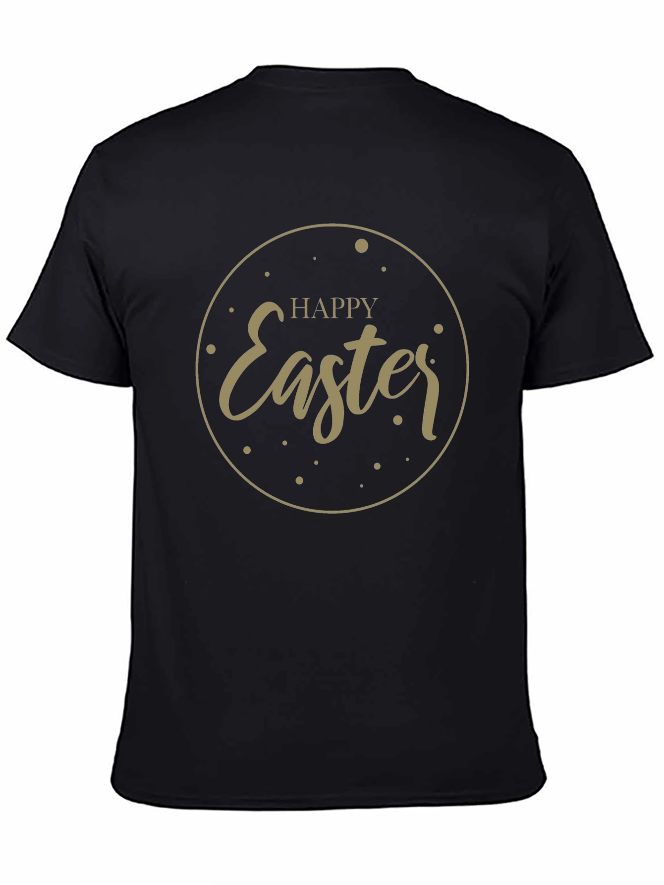 Happy Easter Graphic Tee - Black Cotton Blend Shirt