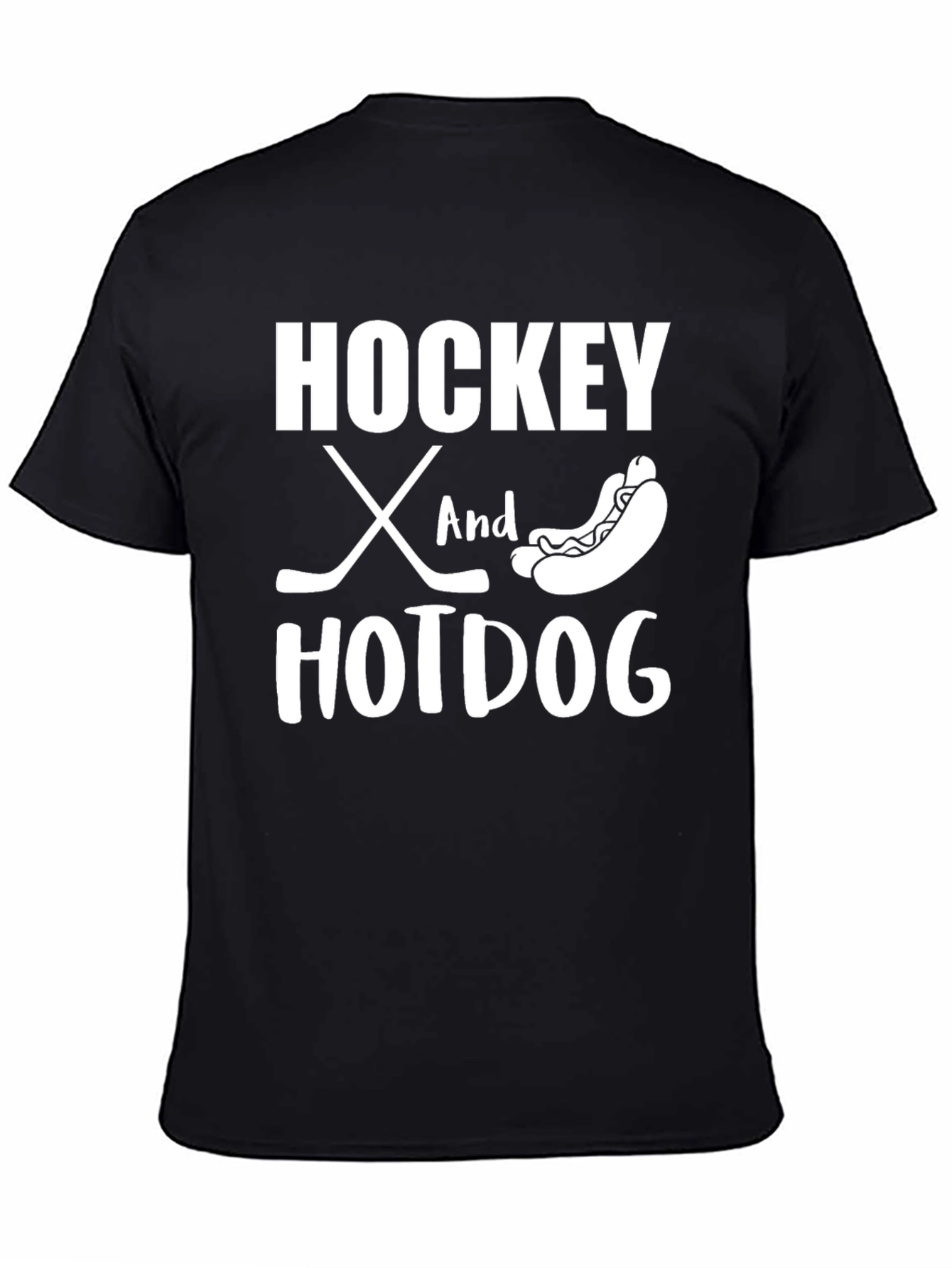 Hockey and Hotdog Graphic T-Shirt