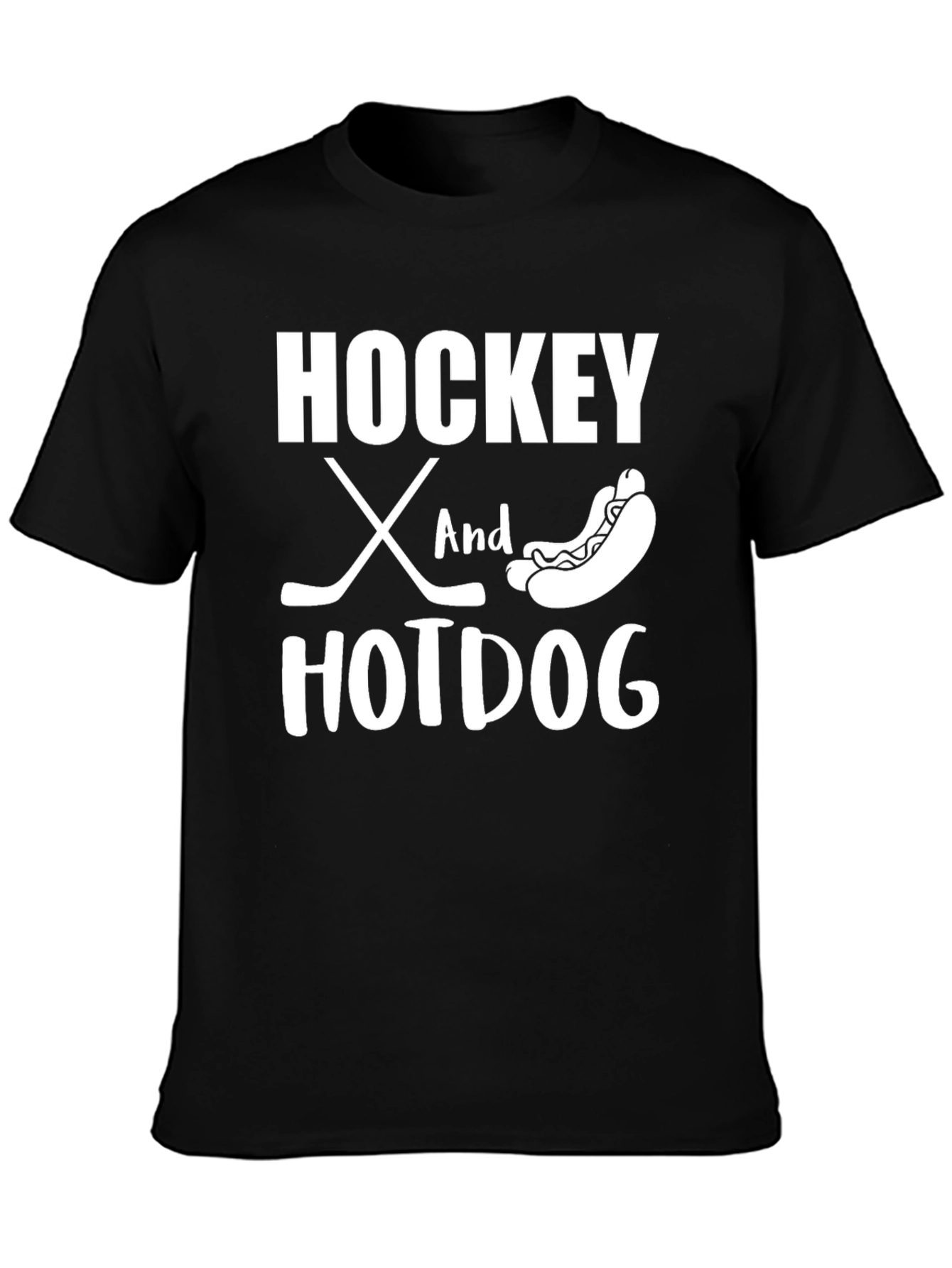 Hockey and Hotdog Graphic T-Shirt