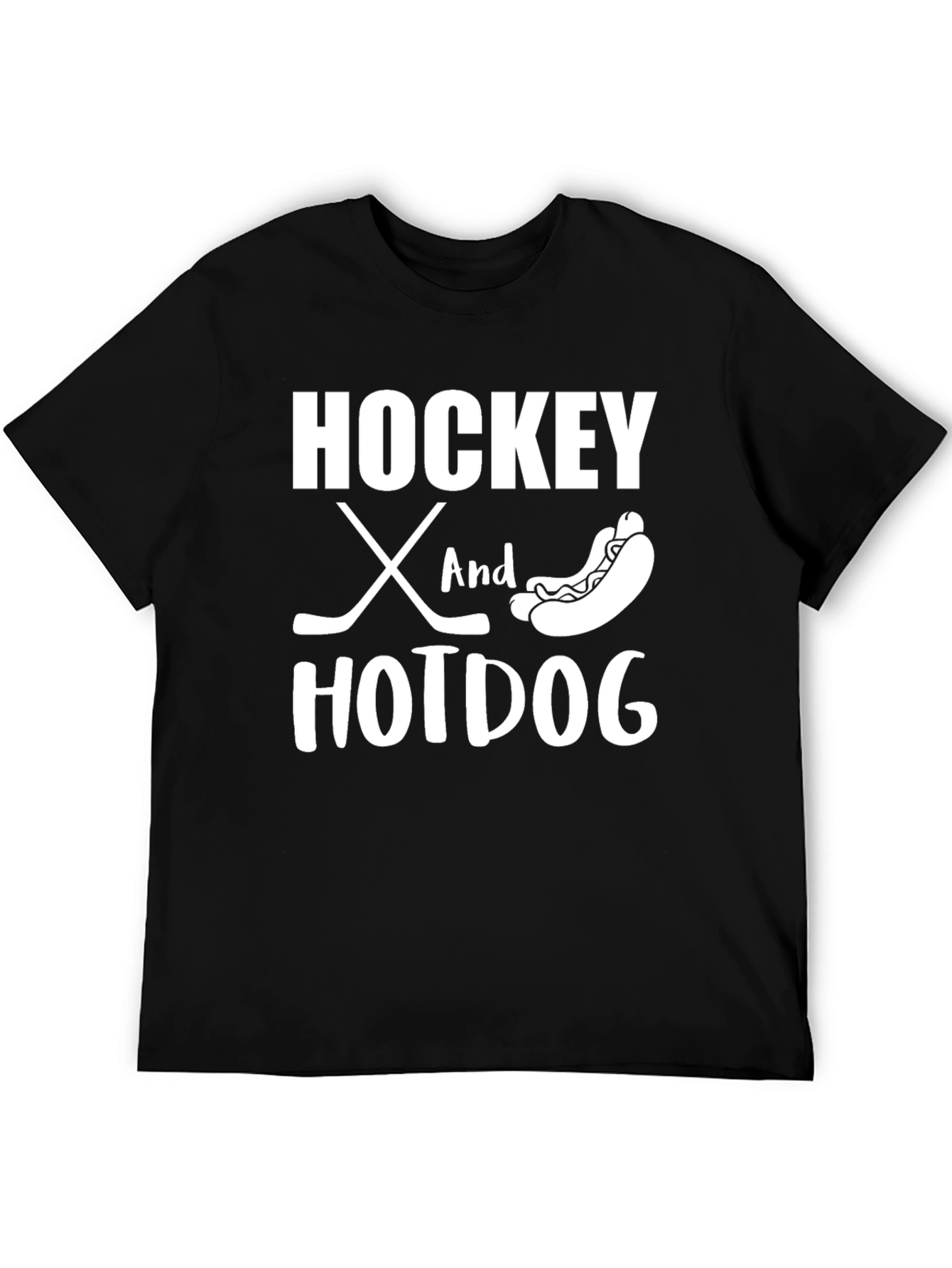 Hockey and Hotdog Graphic T-Shirt