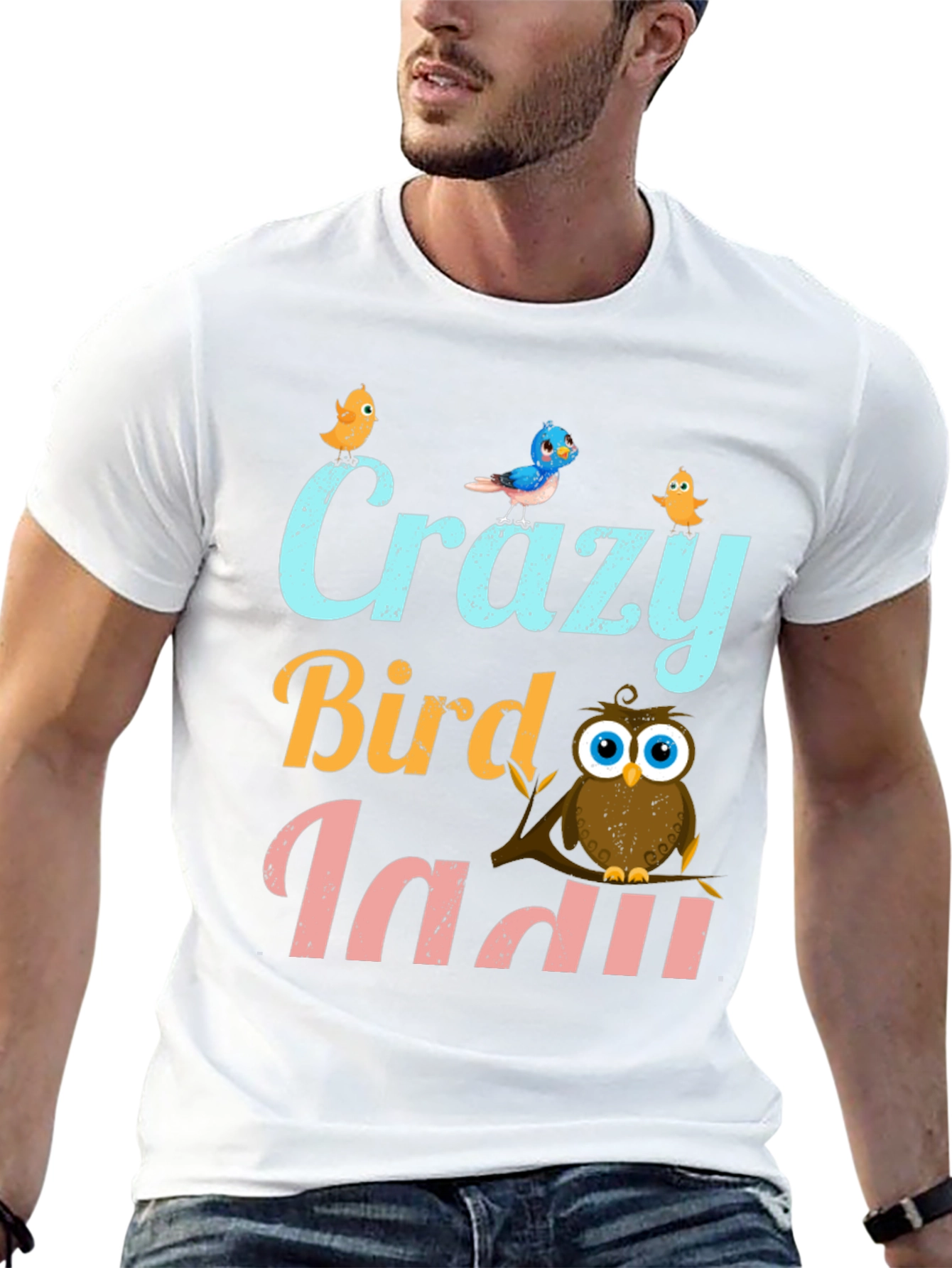 Crazy Bird Lady T-Shirt Cute Owl Design
