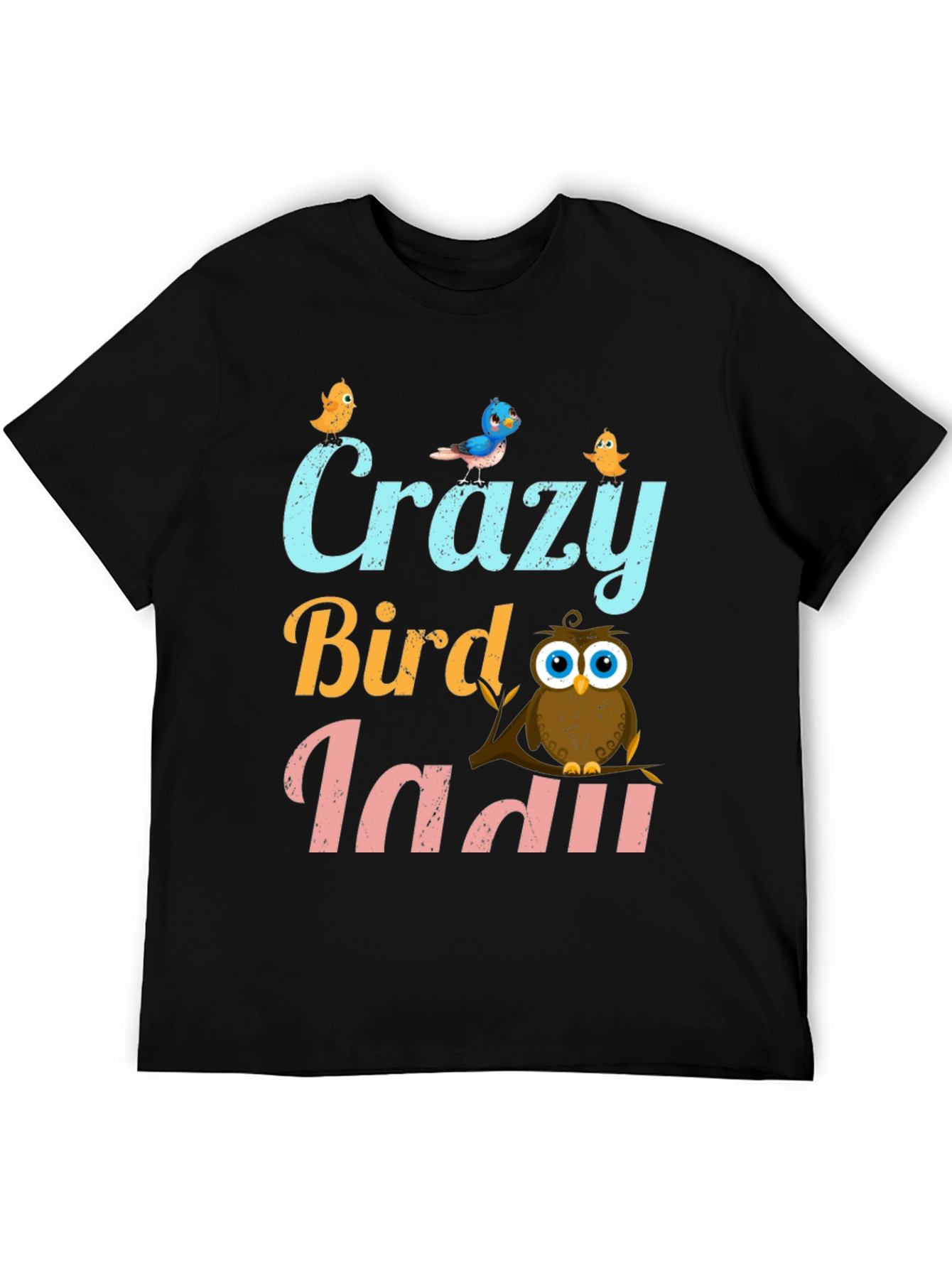 Crazy Bird Lady T-Shirt Cute Owl Design