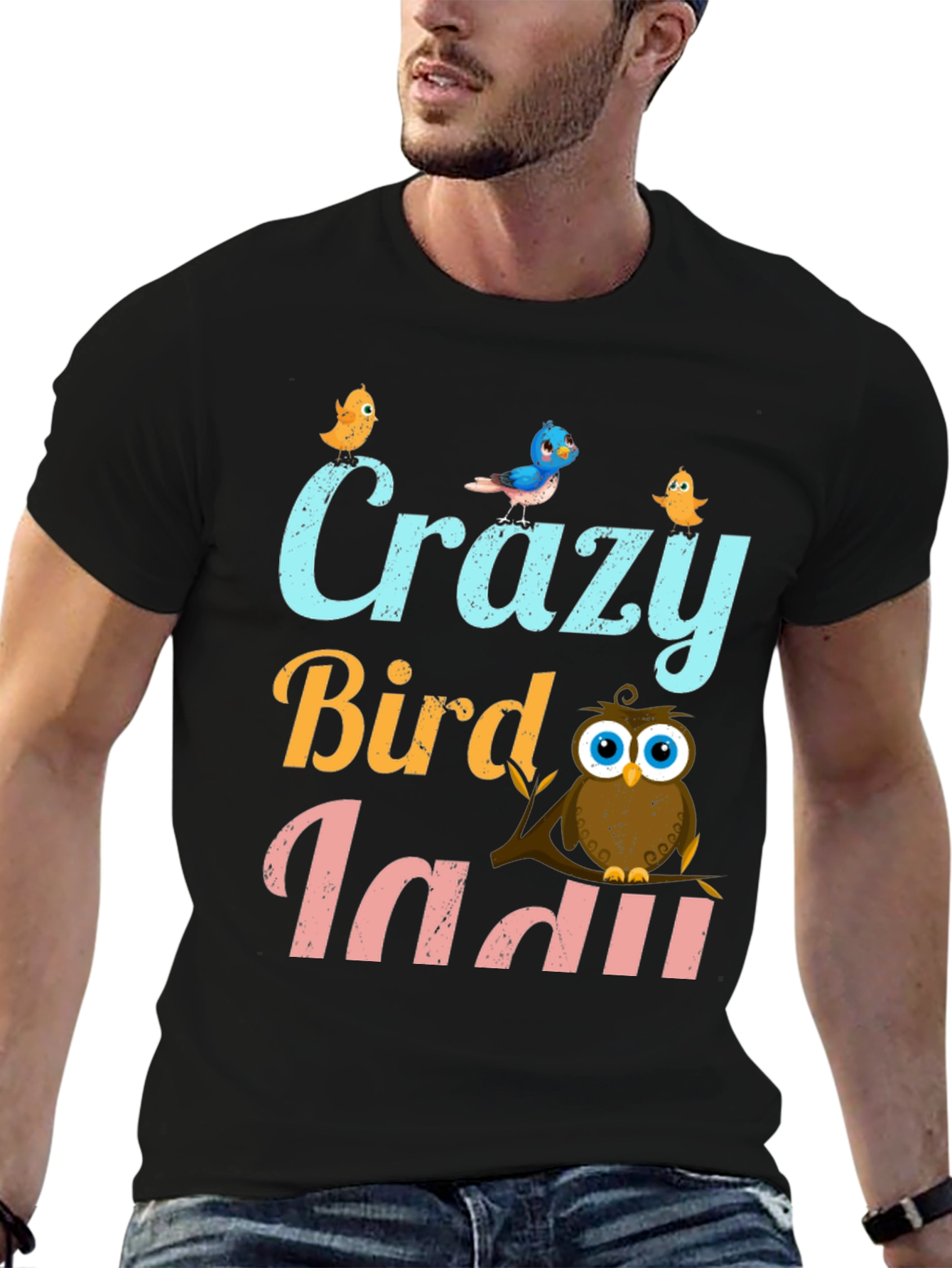 Crazy Bird Lady T-Shirt Cute Owl Design