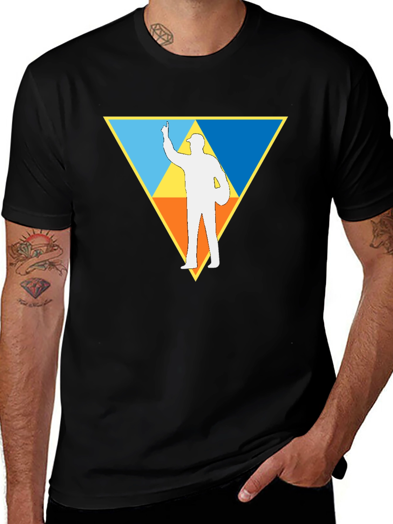 Triangle Graphic Black T-Shirt