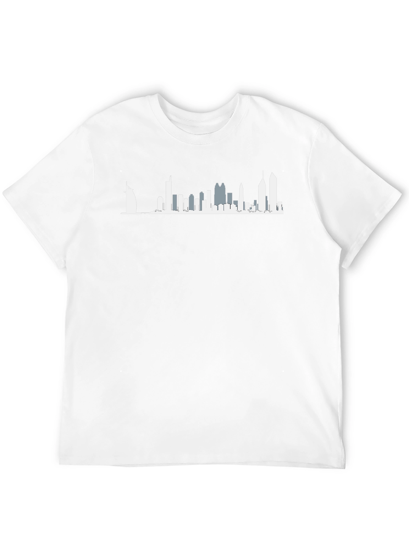 Dubai Skyline Graphic T-Shirt - Black Crew Neck Tee