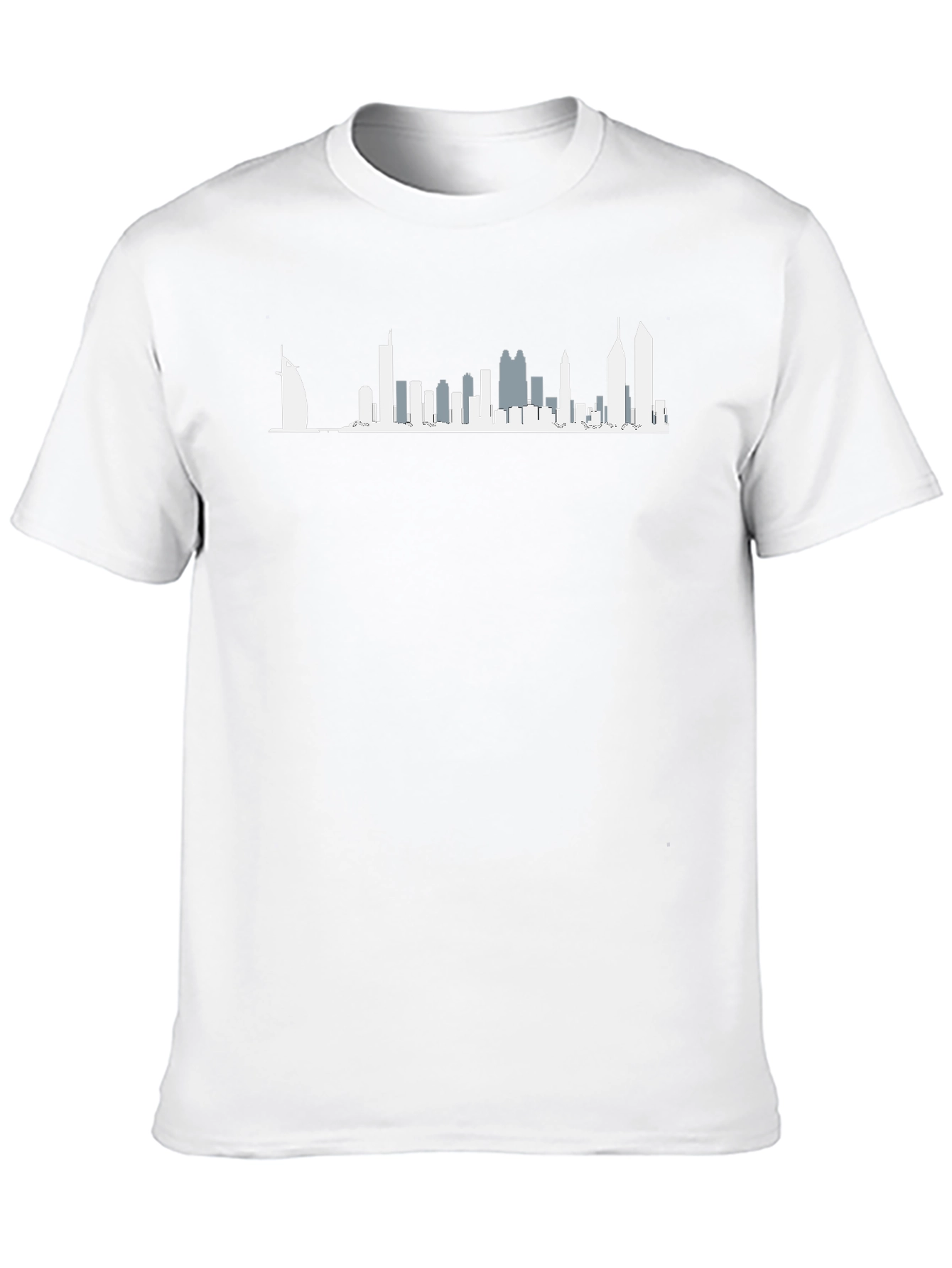 Dubai Skyline Graphic T-Shirt - Black Crew Neck Tee