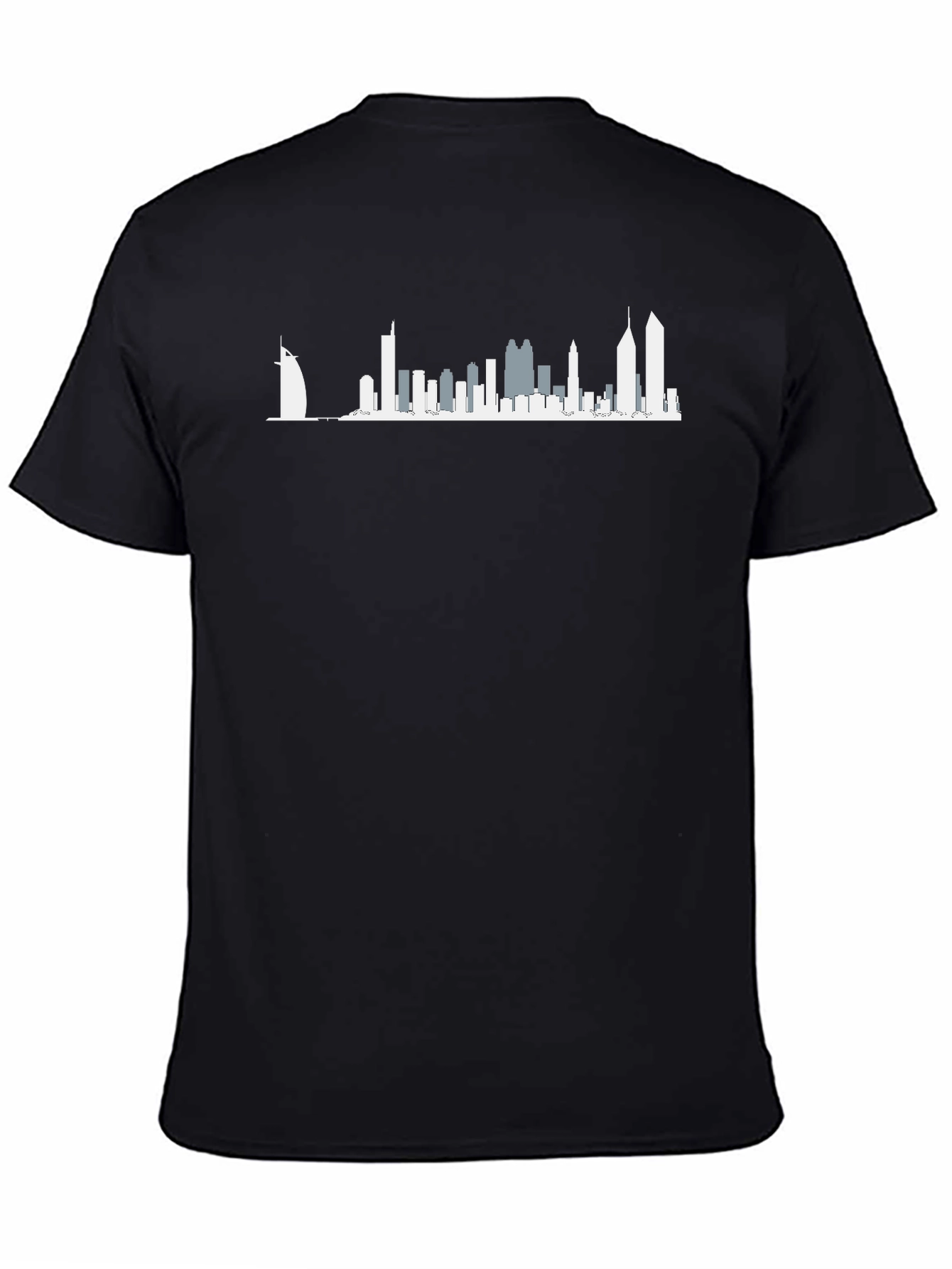Dubai Skyline Graphic T-Shirt - Black Crew Neck Tee