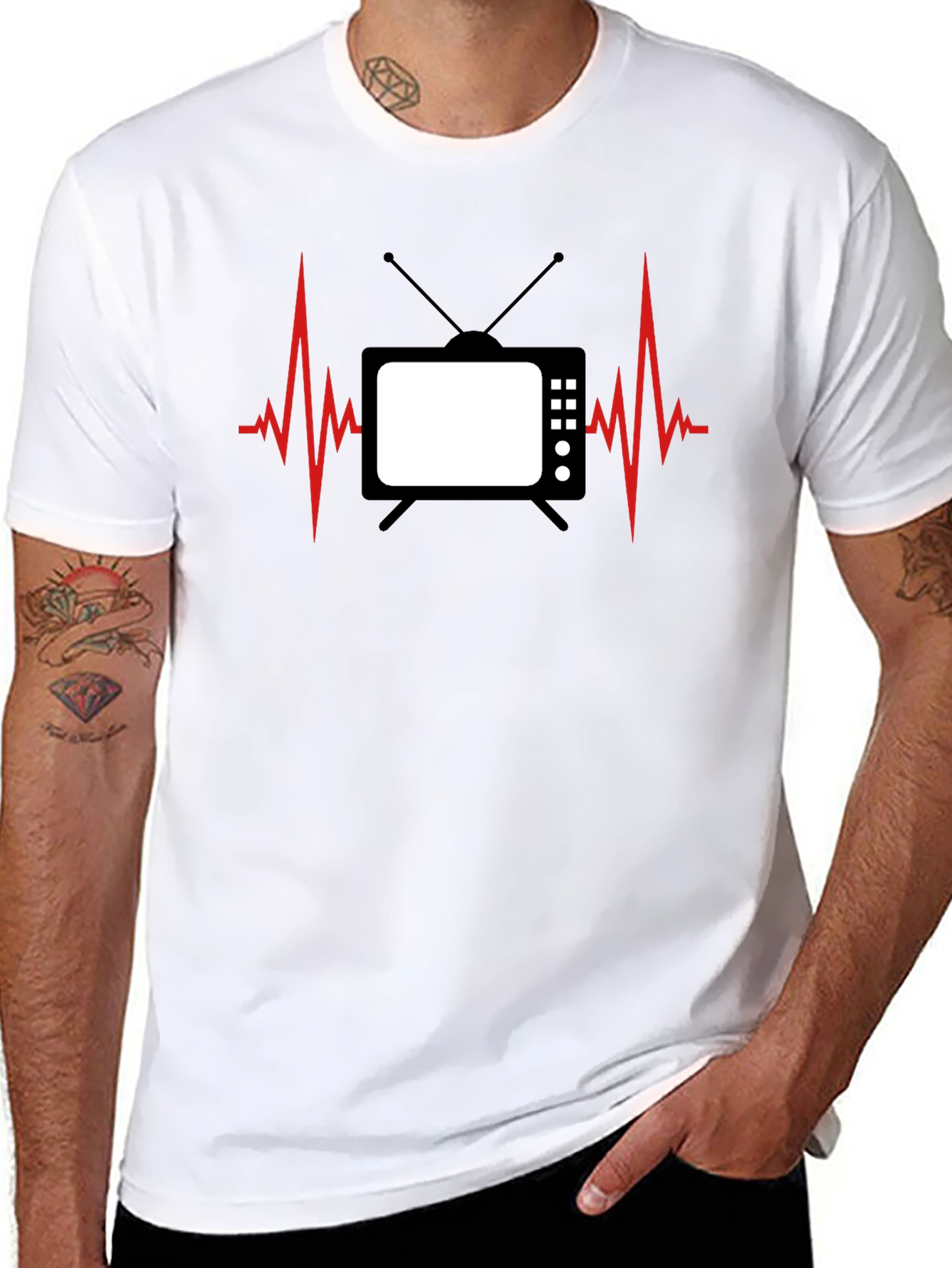 TV Heartbeat Graphic Tee - Black