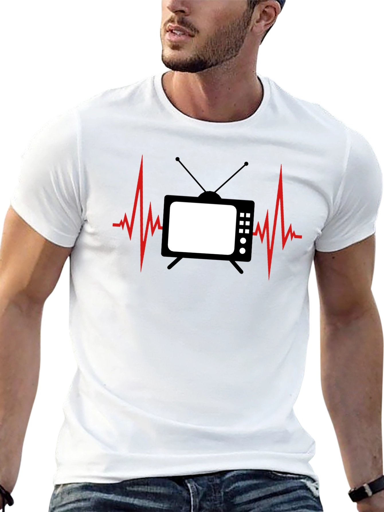 TV Heartbeat Graphic Tee - Black
