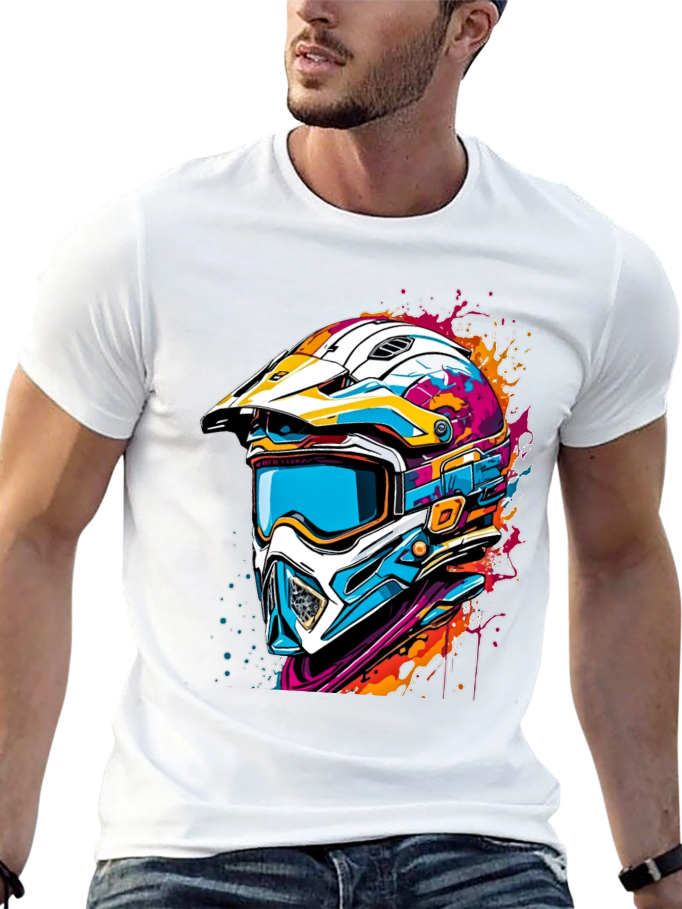 Bold Motocross Helmet Tee - Ride in Style