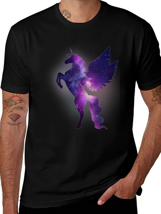 Galaxy Unicorn Graphic Tee - Mens Black T-Shirt
