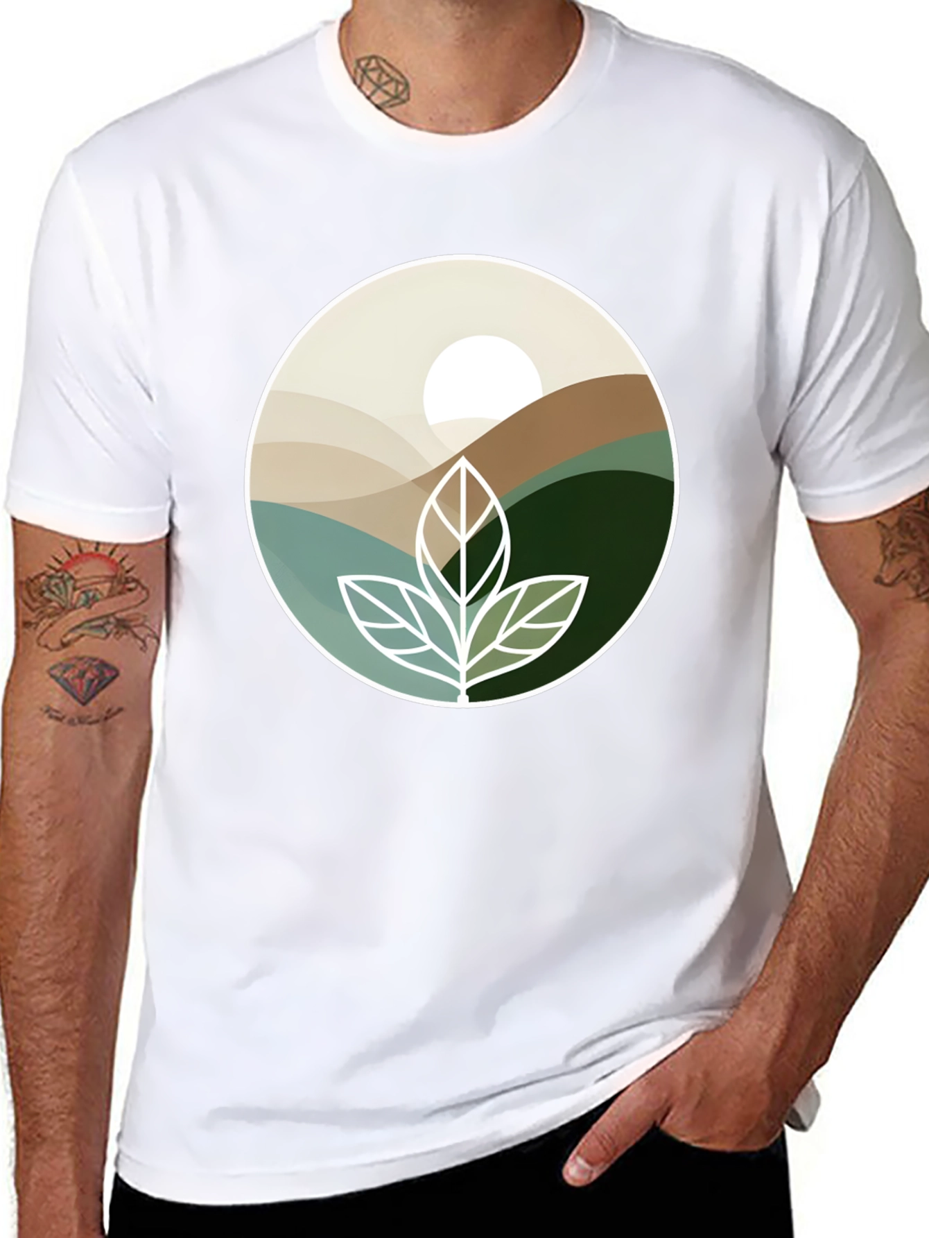 Nature Inspired Graphic Tee - Black
