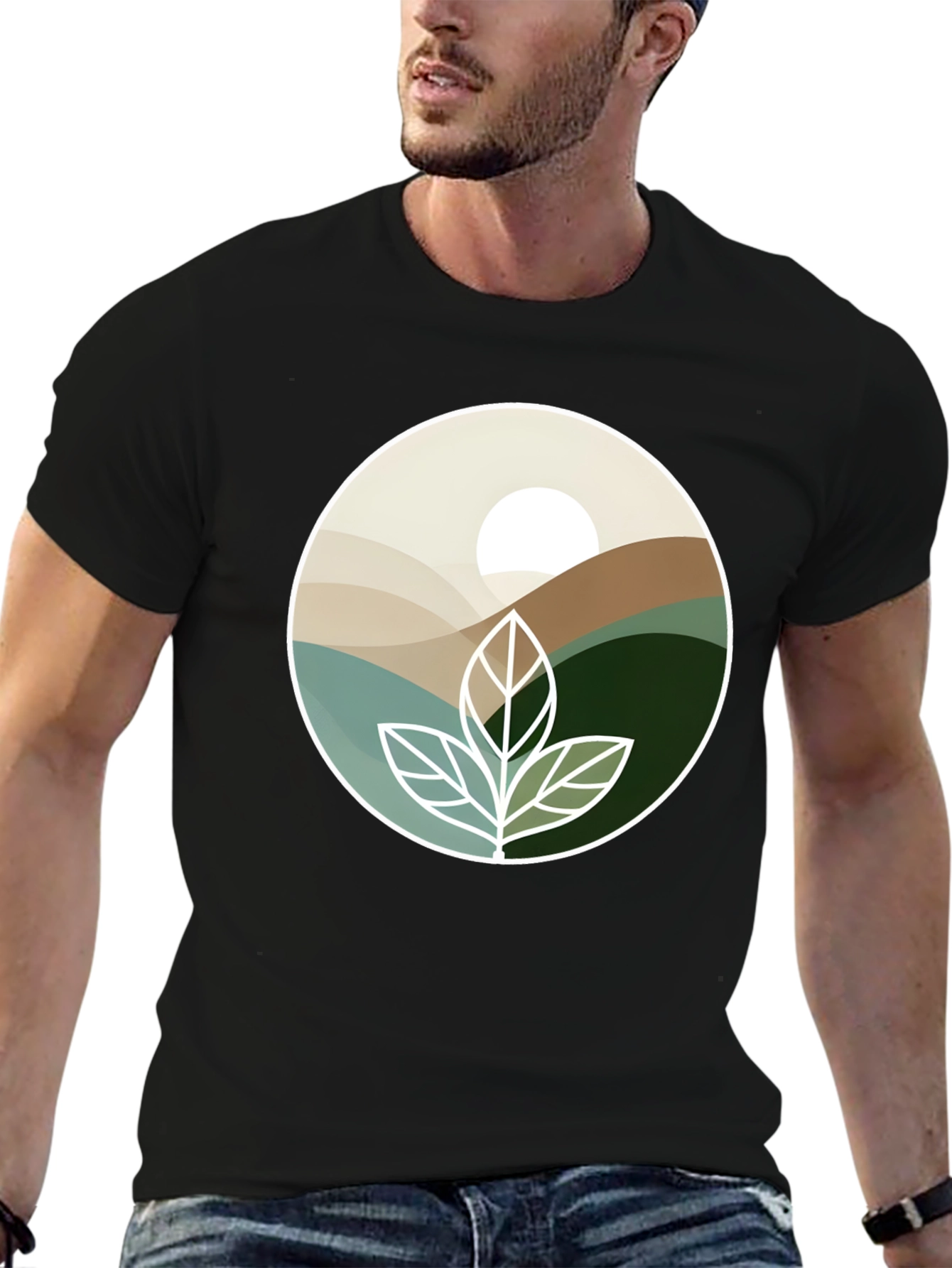 Nature Inspired Graphic Tee - Black